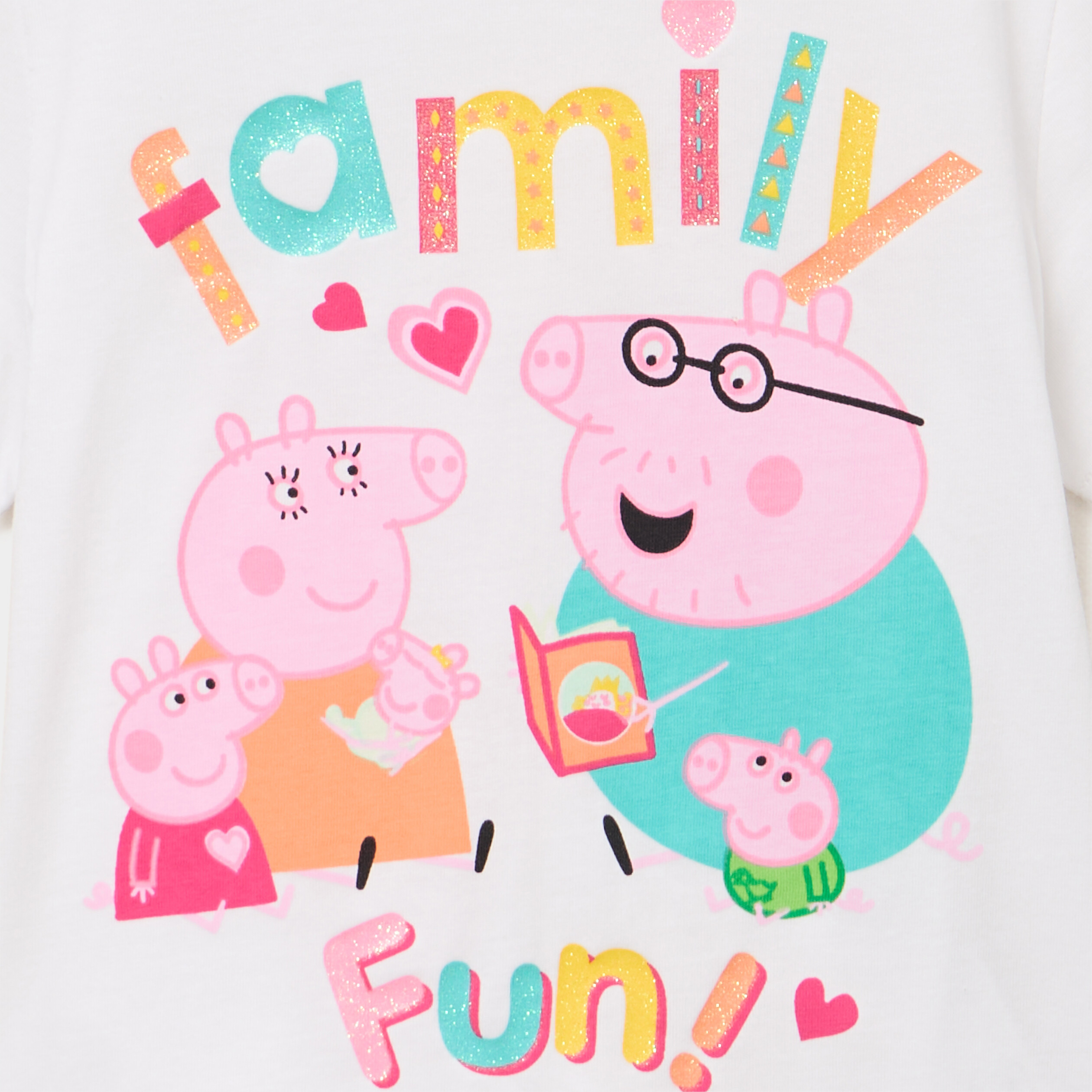 T-shirt manches courtes coton Peppa Pig blanc fille