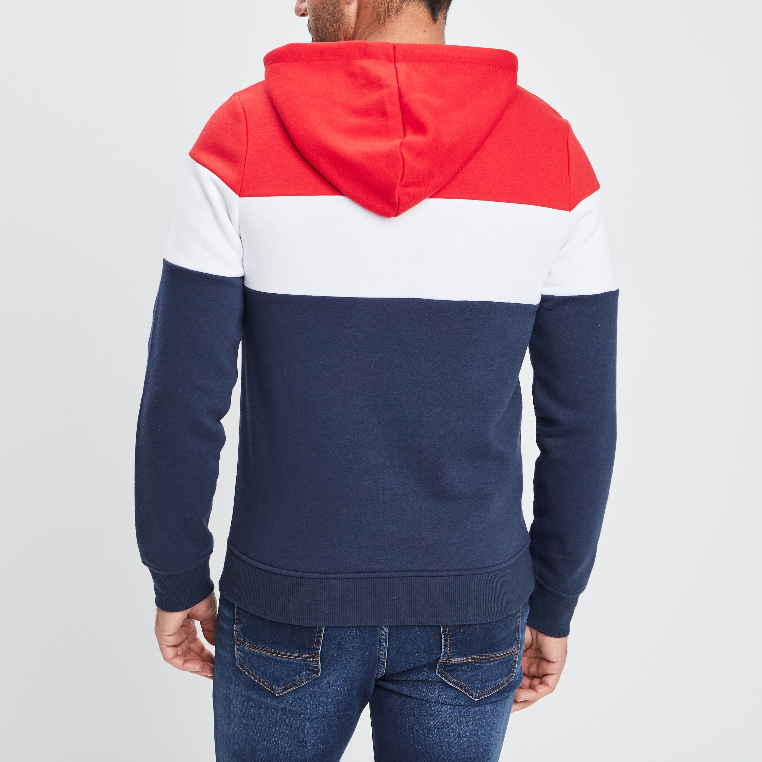 sweat tricolor a capuche hoodie creeks rouge homme Sweat tricolor à capuche hoodie Creeks rouge homme