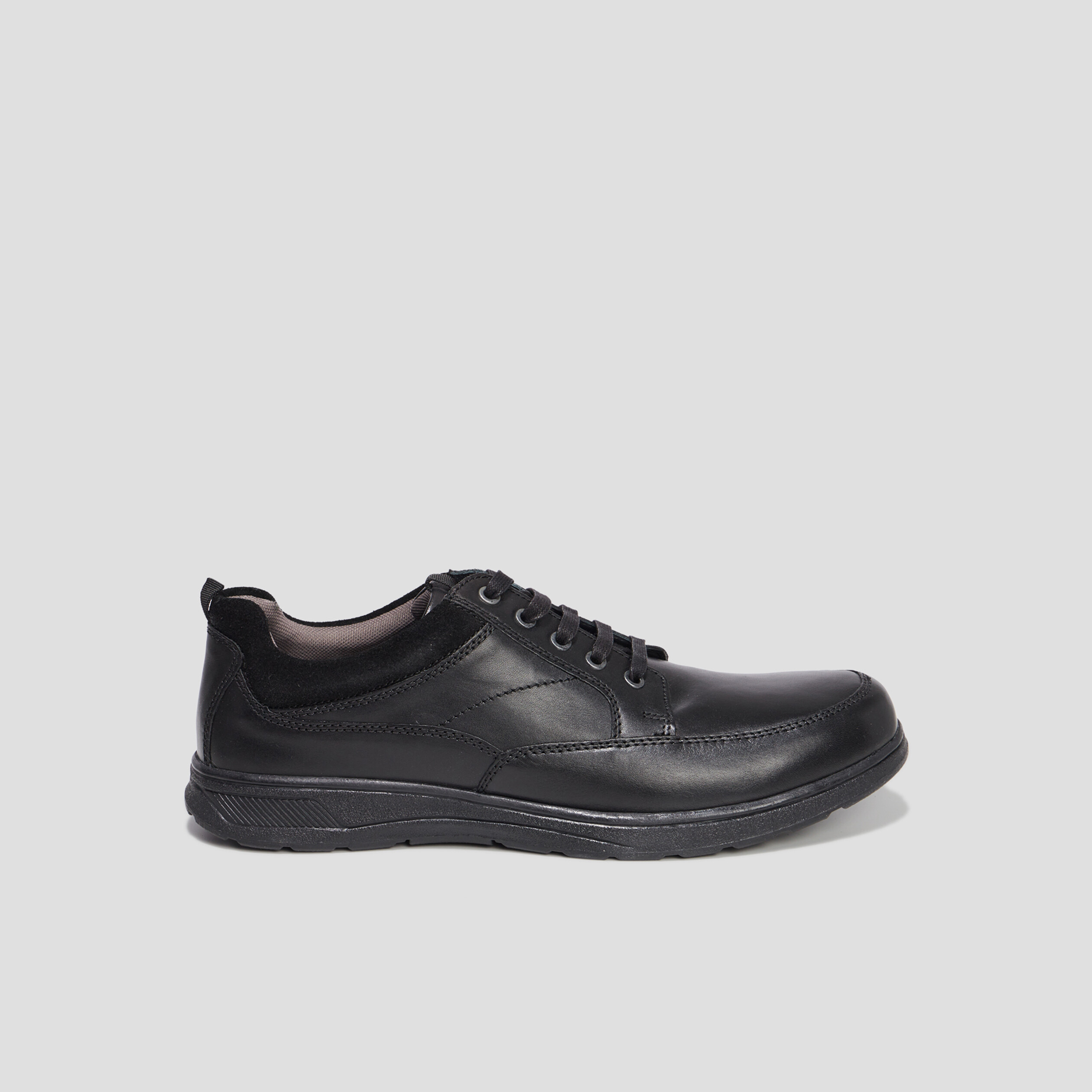 Derbies &agrave; lacets en cuir noir homme