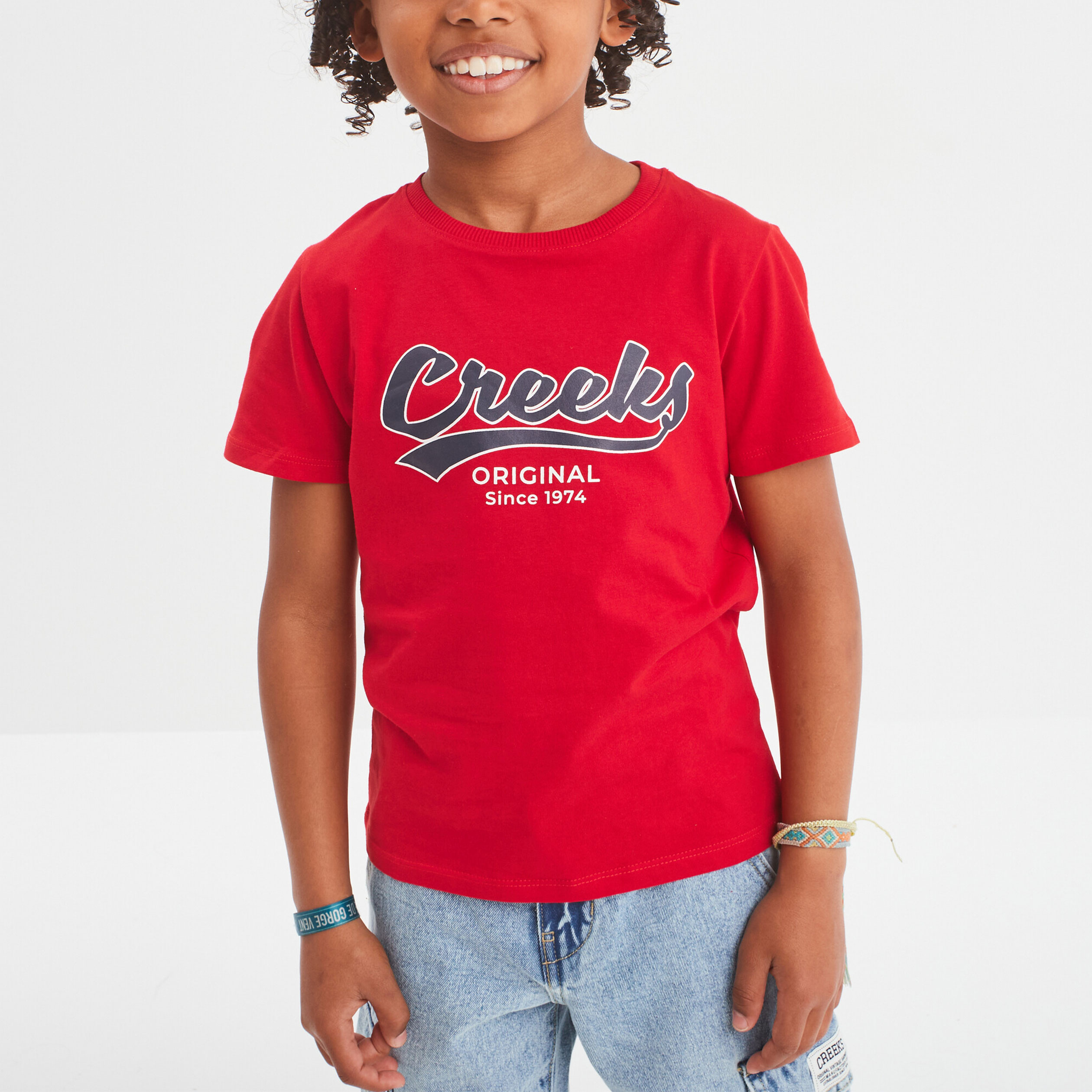 T-shirt manches courtes Creeks rouge garçon