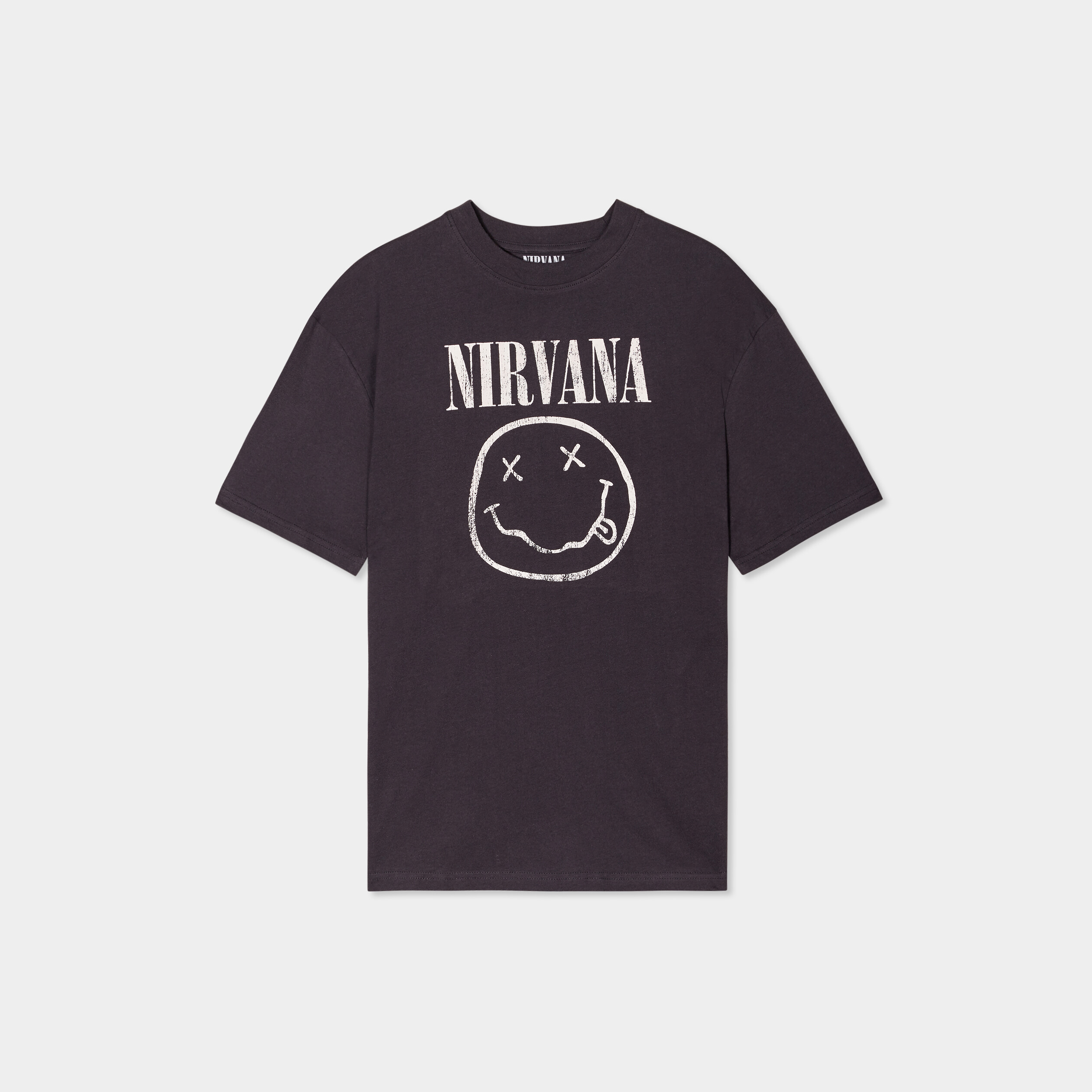 t shirt manches courtes coton nirvana gris fonce homme T-shirt manches courtes coton Nirvana gris foncé homme