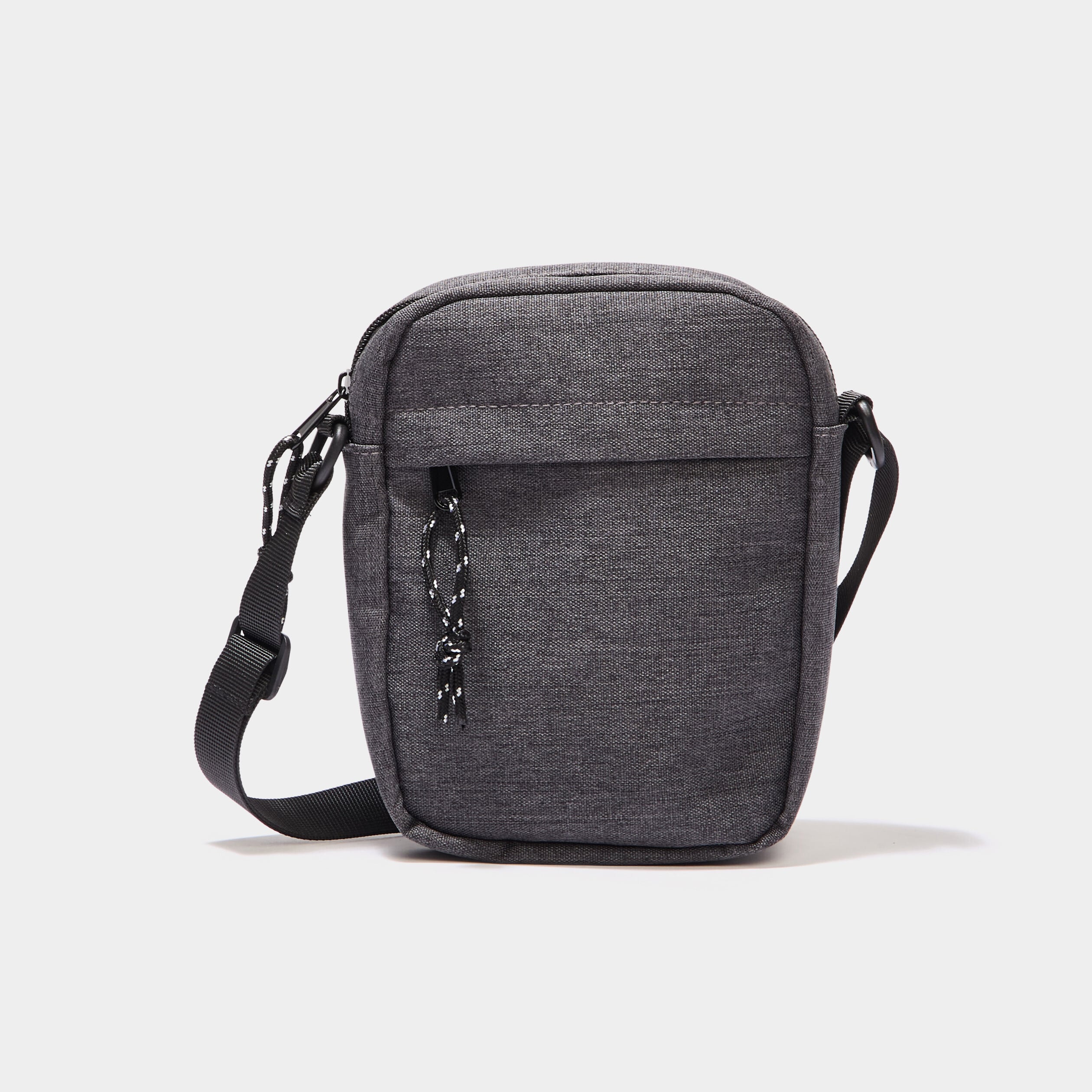 Sac pochette en bandouli&egrave;re gris fonc&eacute; homme