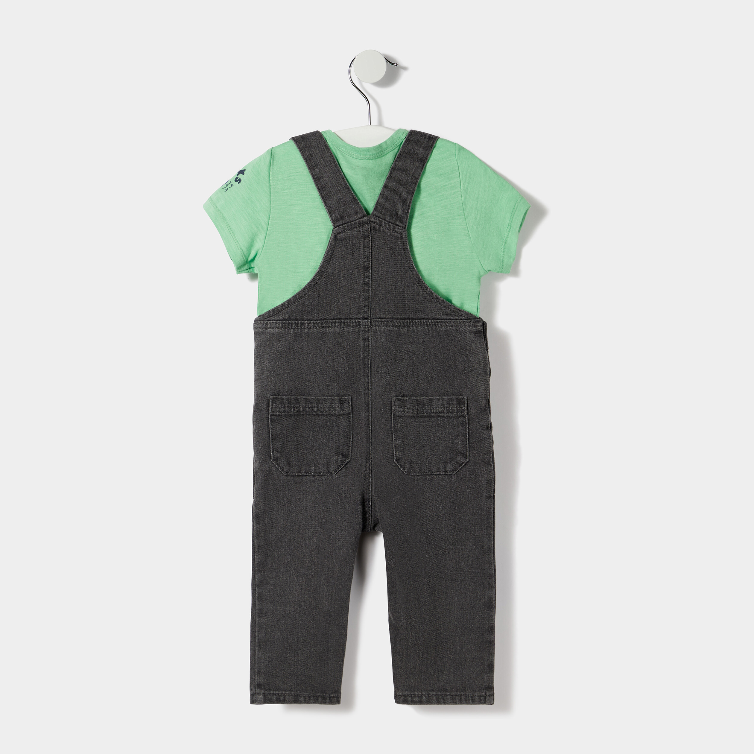 ensemble 3 pieces creeks denim gris bebeg Ensemble 3 pièces Creeks denim gris bébé garçon