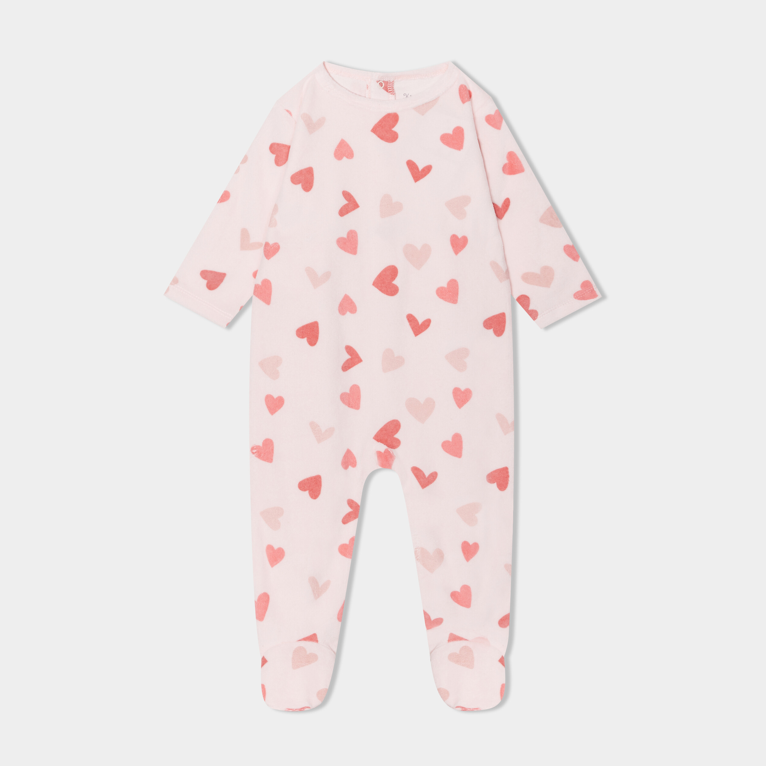 pyjama dors bien effet velours rose clair bebef Pyjama dors-bien effet velours rose clair bébé fille