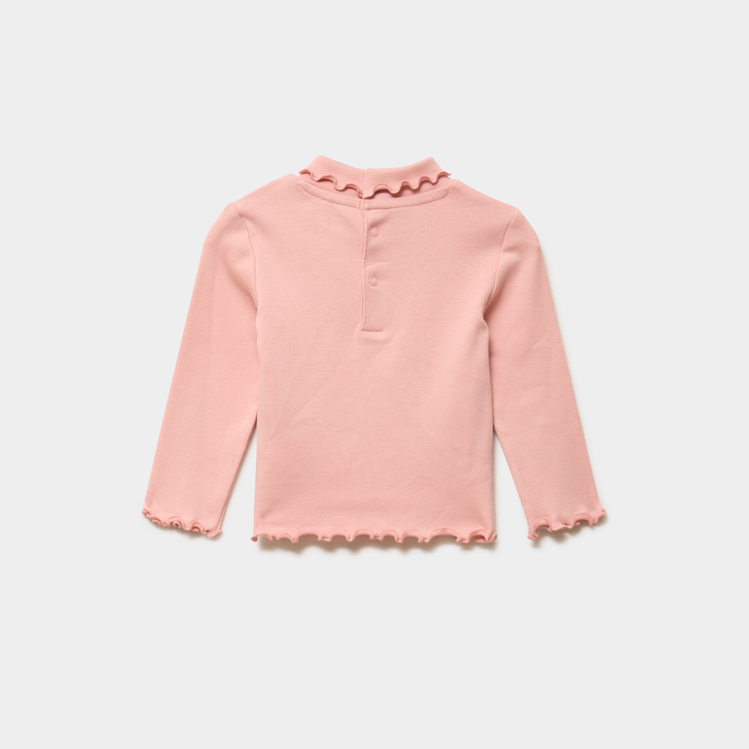 Lot 2 t-shirts sous pulls &agrave; col roul&eacute; rose clair b&eacute;b&eacute; fille