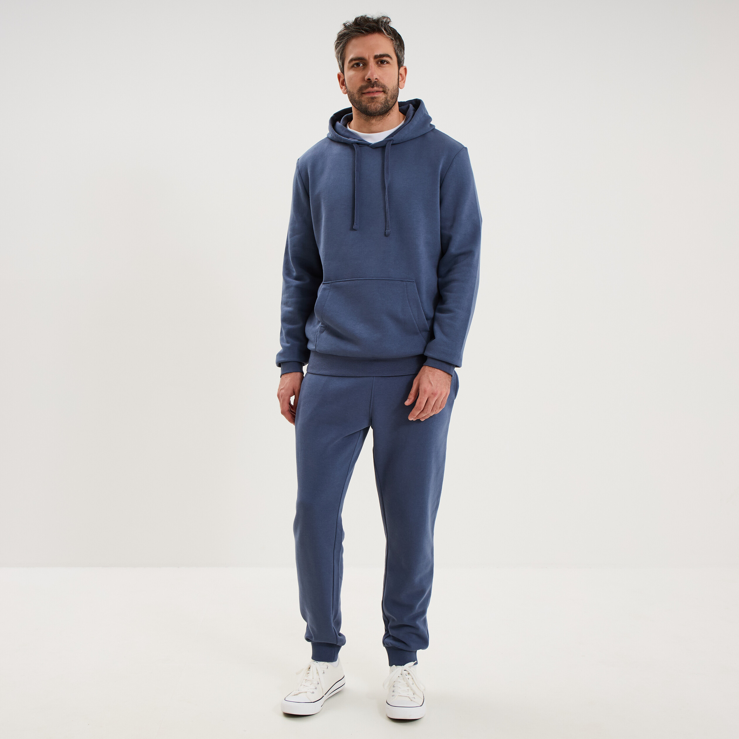 Sweat molleton &agrave; capuche hoodie bleu lavande homme