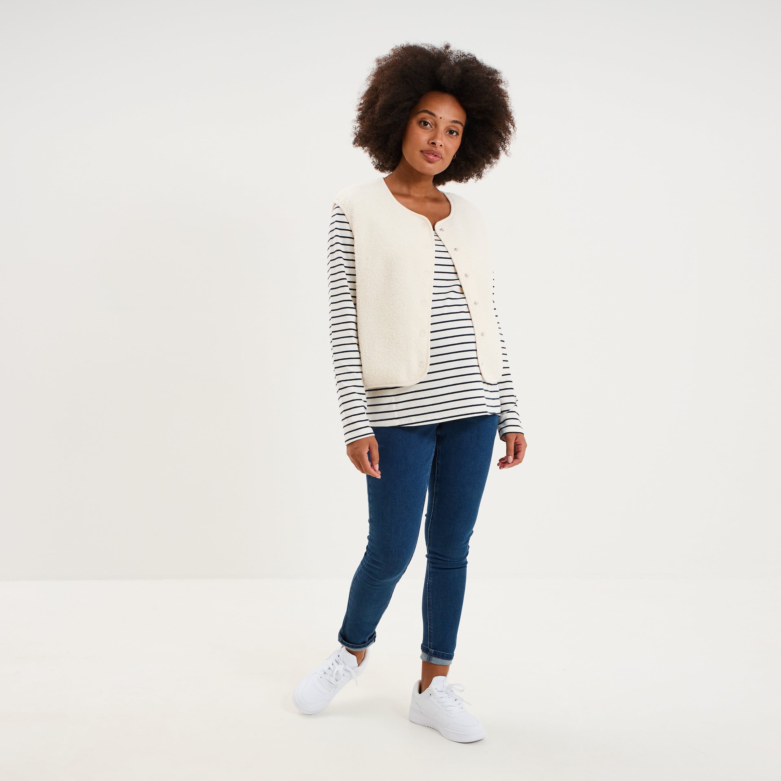 Jeans grossesse skinny avec bandeau denim stone femme maternit&eacute;