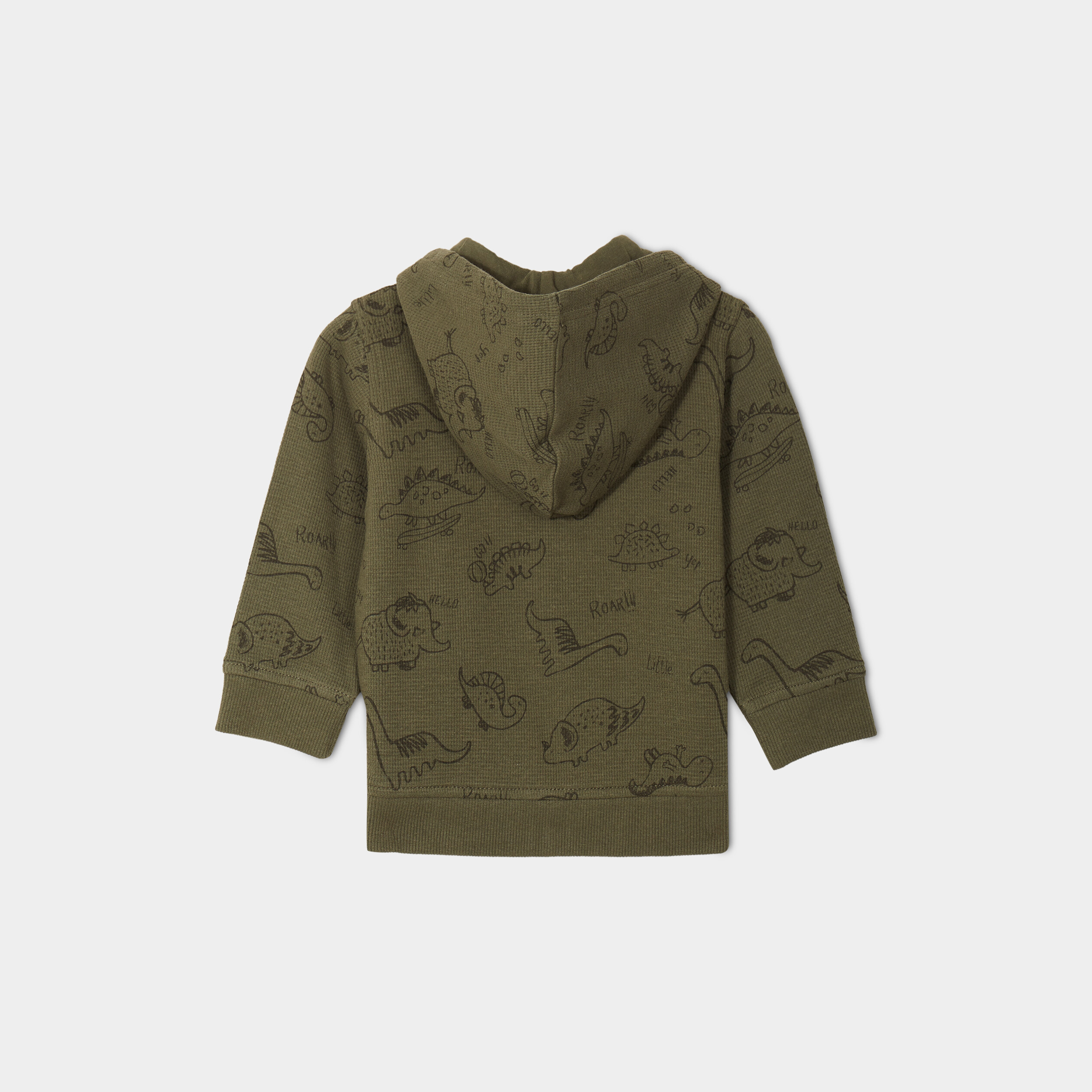 sweat zippe a capuche coton vert kaki bebeg Sweat zippé à capuche coton vert kaki bébé garçon