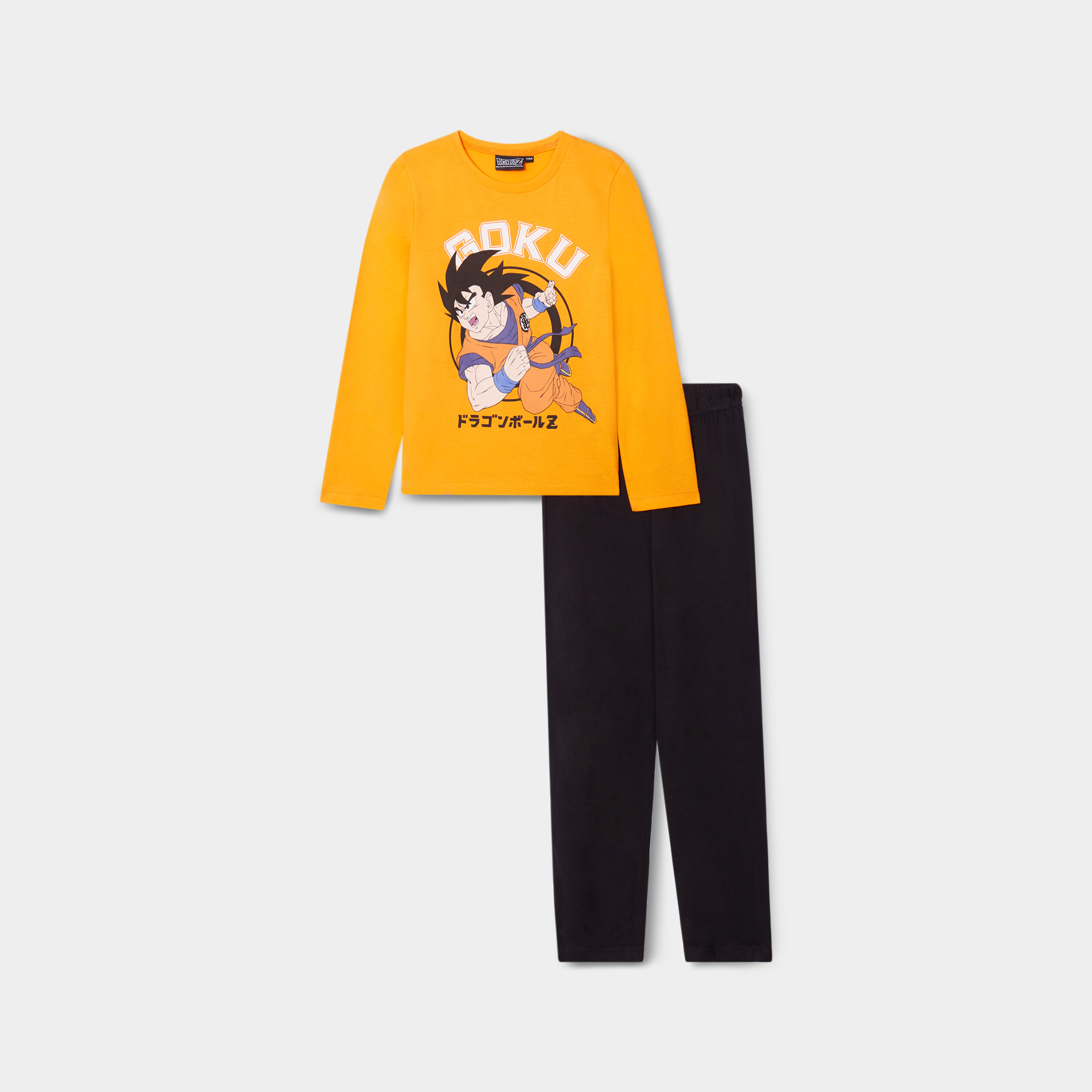 Pyjama Garçon Dragon Ball Z Goku - Haut Noir, Pantalon Kaki, Manches Longues, Taille Enfant
