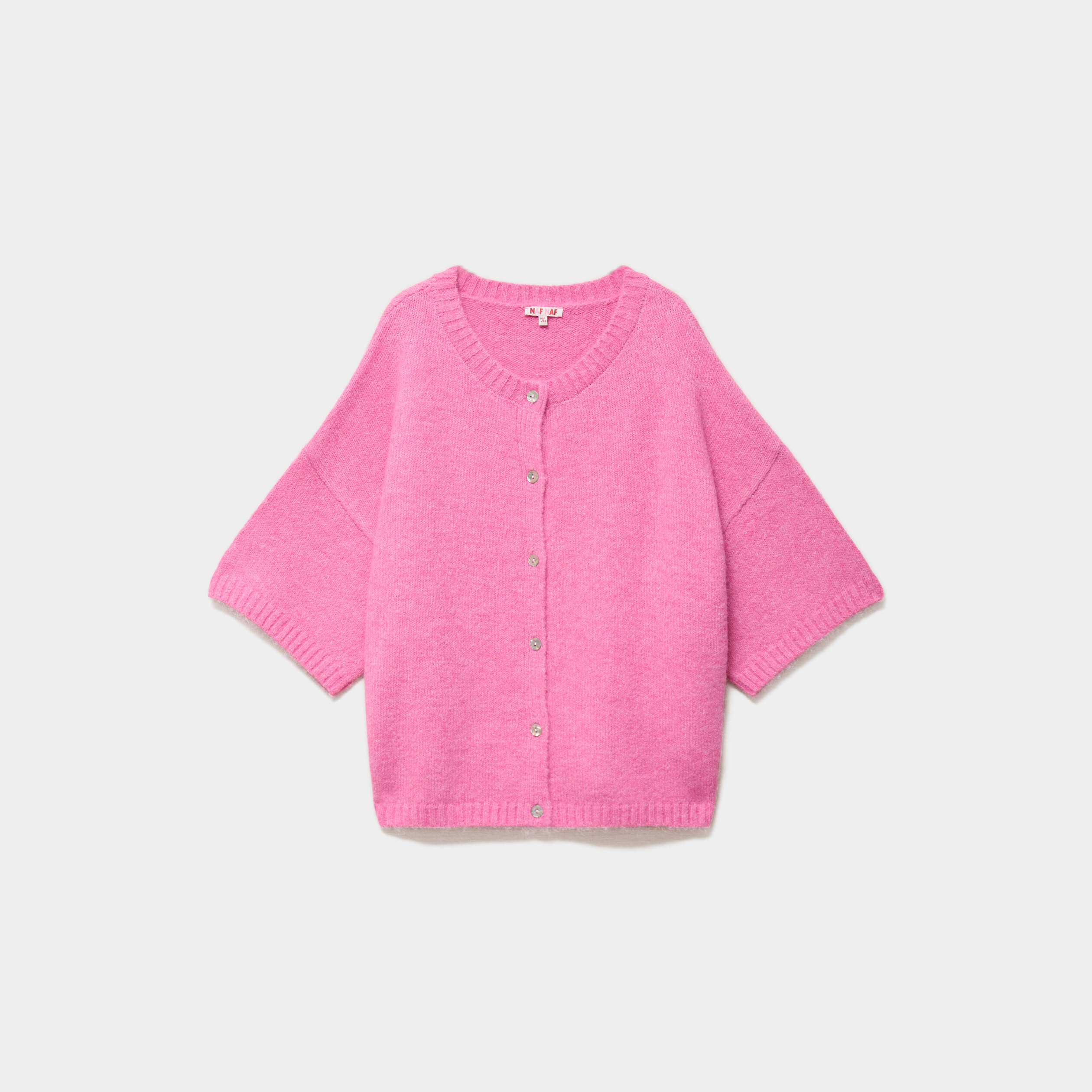 Gilet manches courtes col rond oversize rose femme grande taille