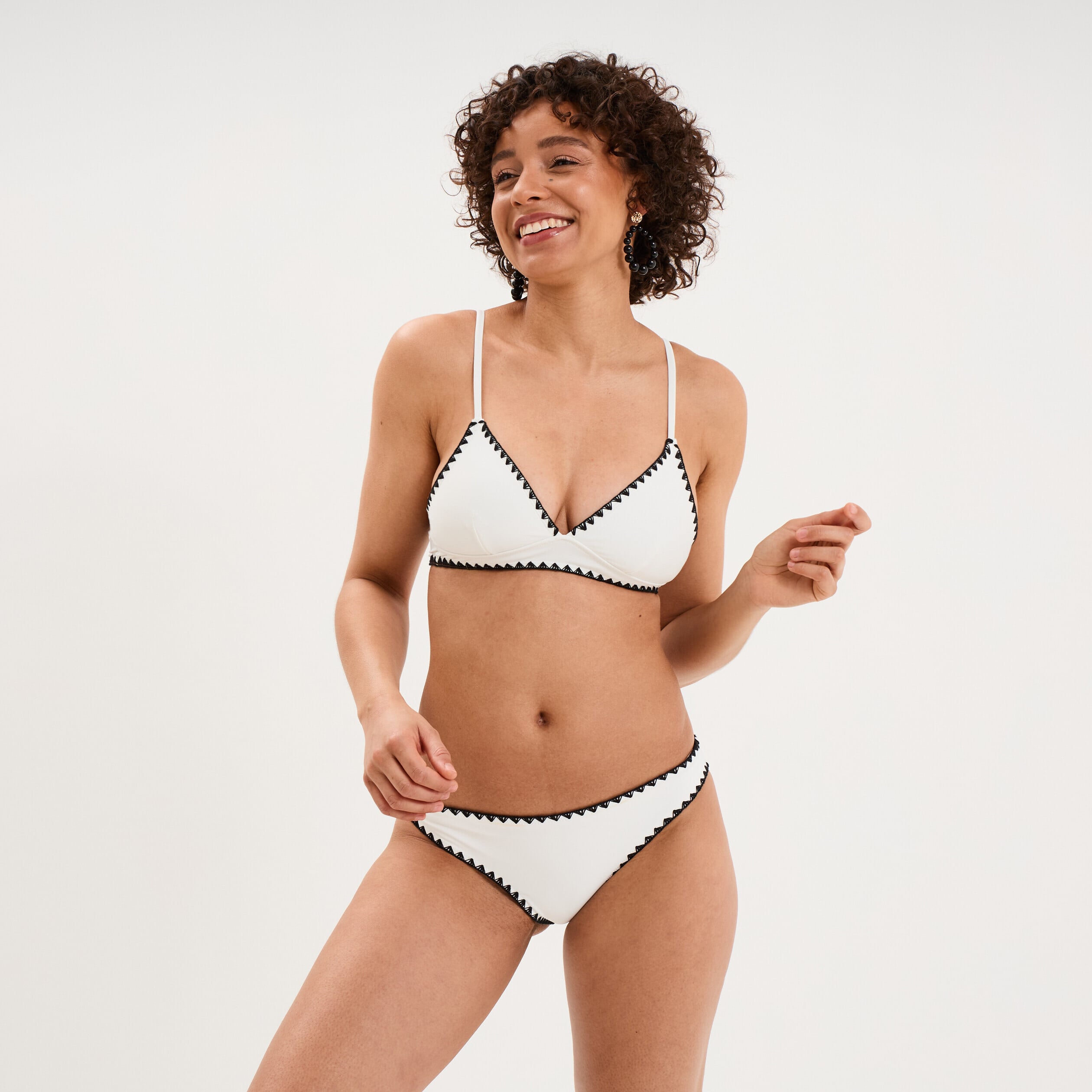 Haut de maillot de bain triangle ivoire femme