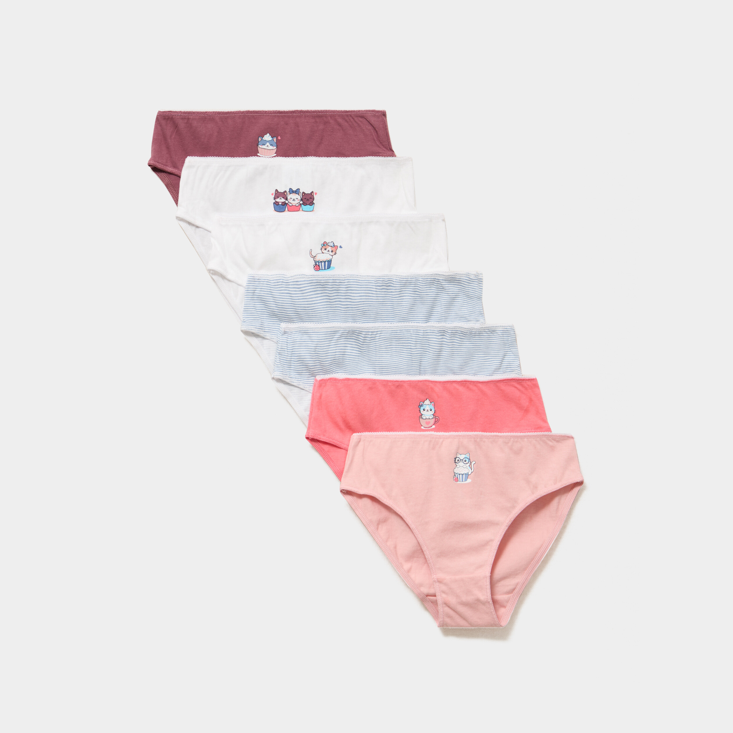 Lot 7 culottes coton majoritaire rose fille