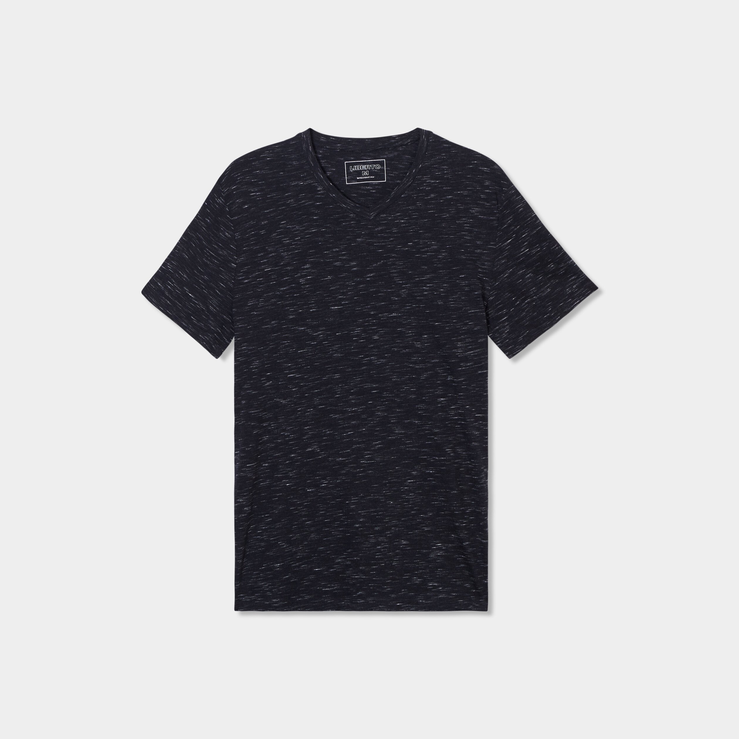t shirt droit col en v liberto noir homme T-shirt droit col en V Liberto noir homme