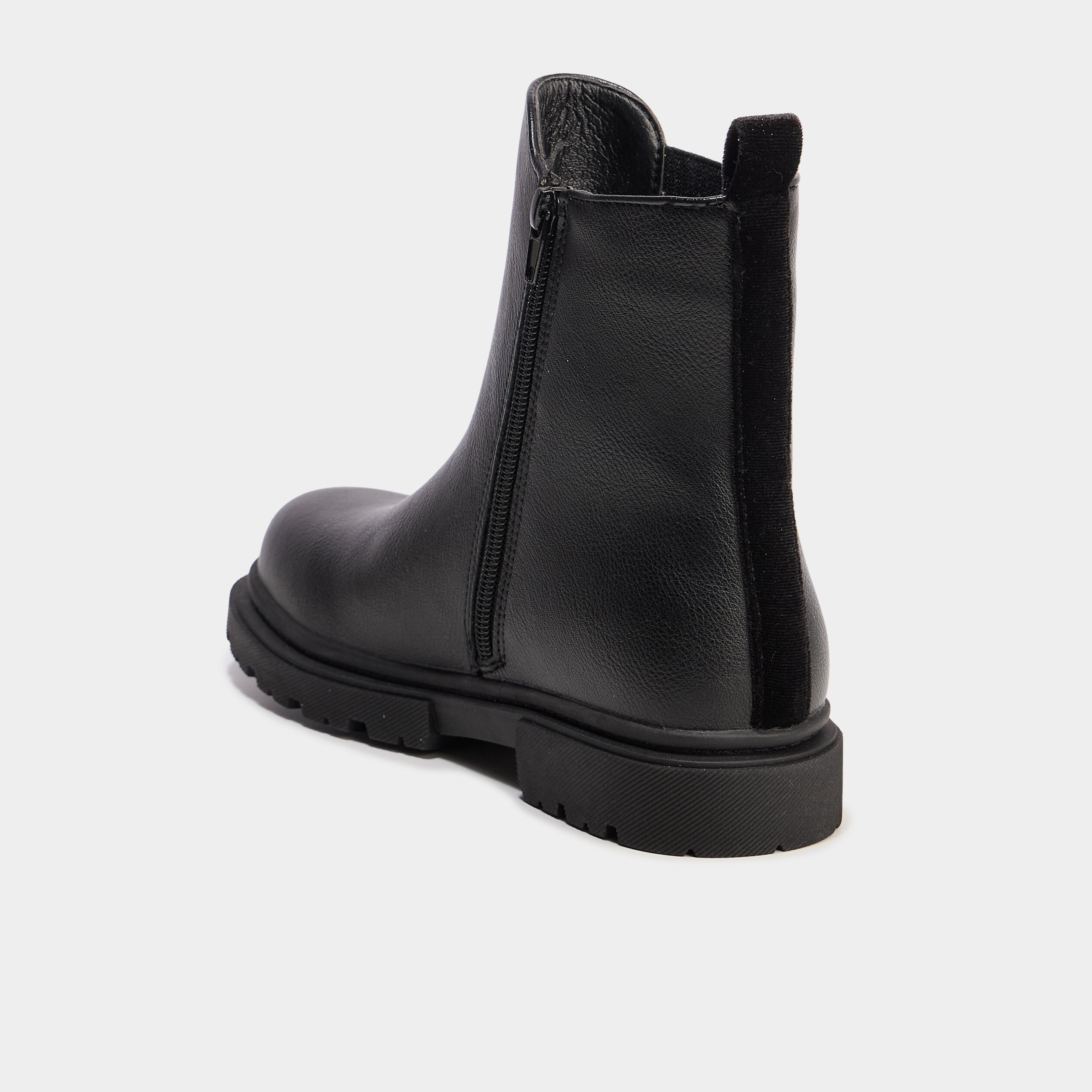 Boots crant&eacute;es noir fille