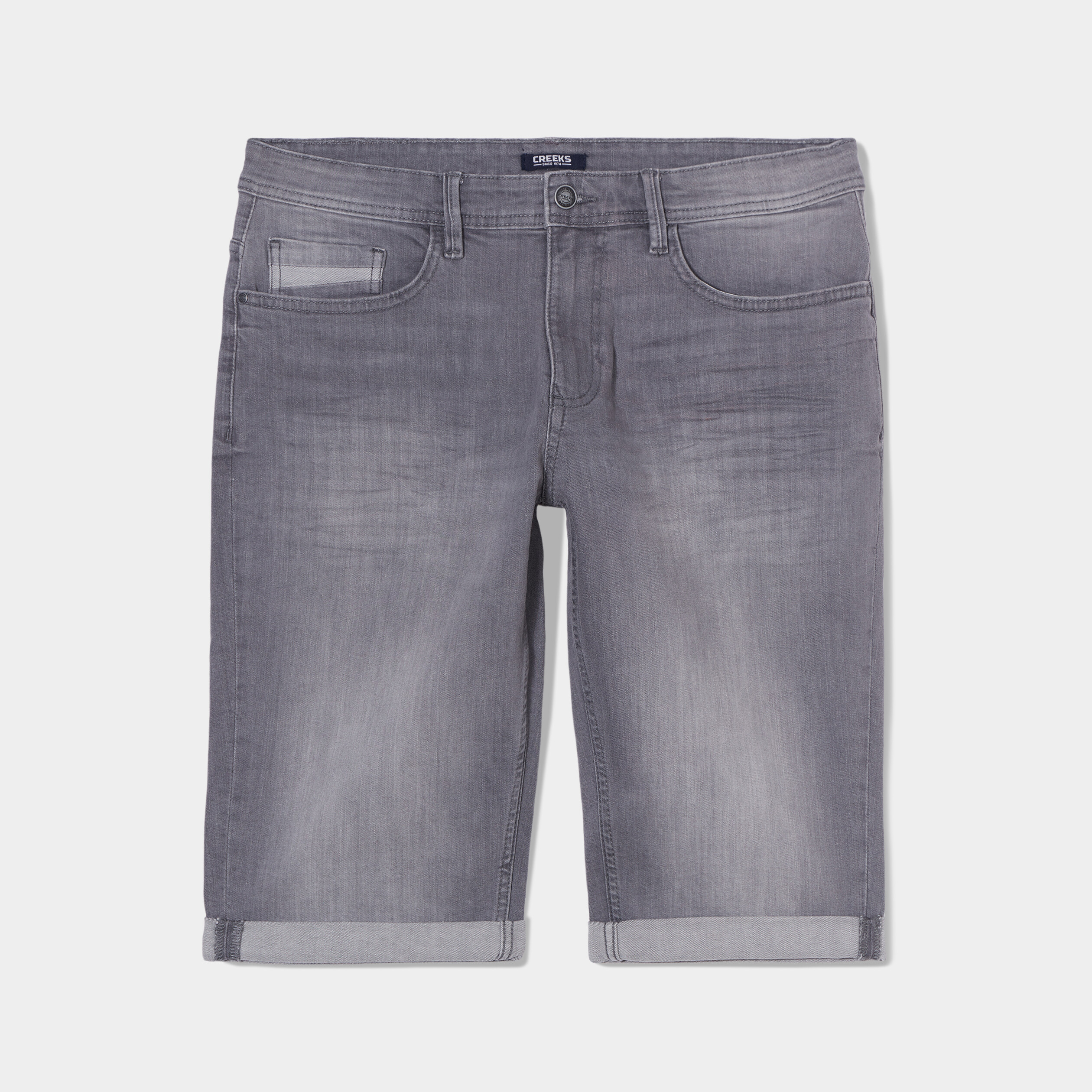 bermuda regular en jean denim gris homme Bermuda regular en jean denim gris homme