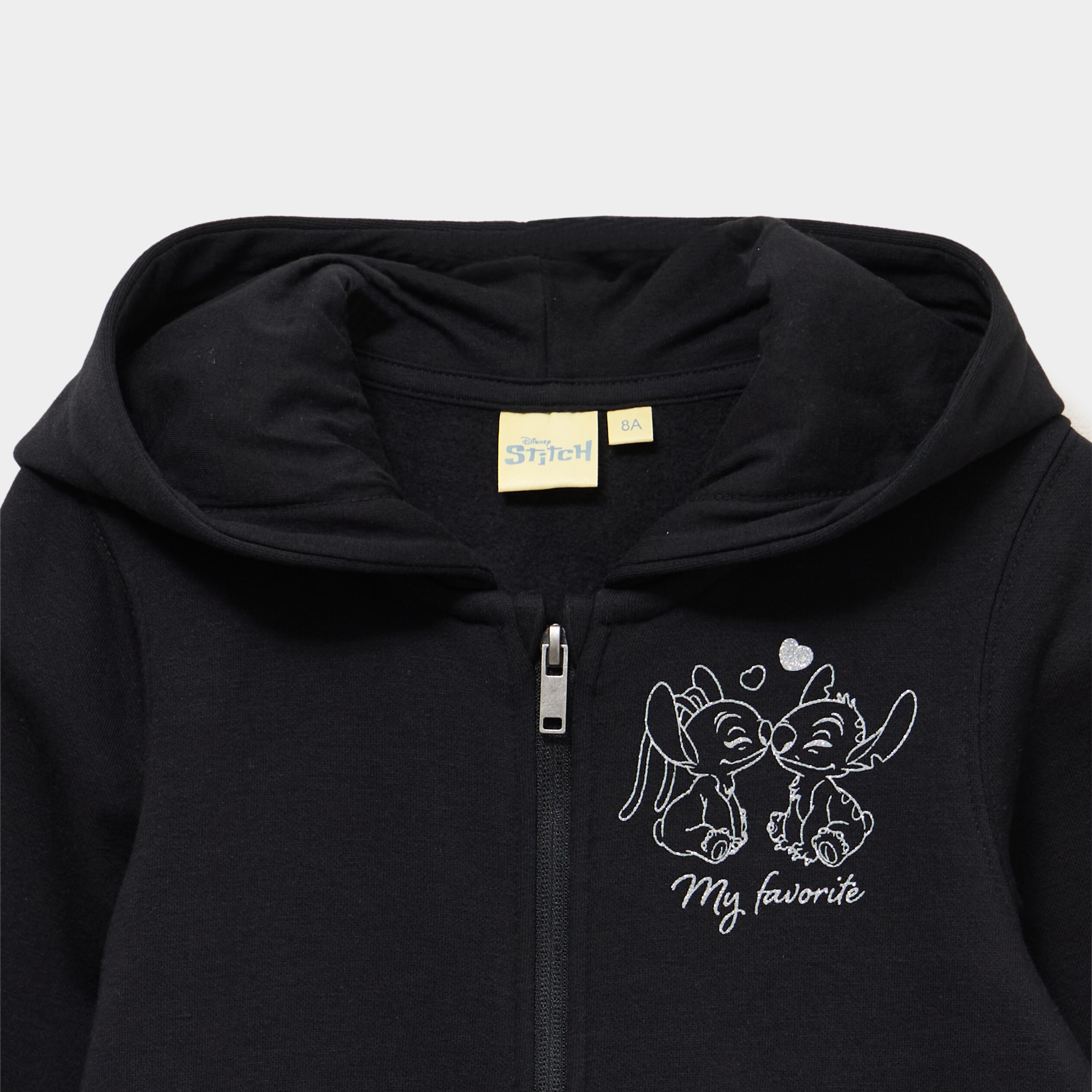 Sweat zipp&eacute; &agrave; capuche Stitch noir fille
