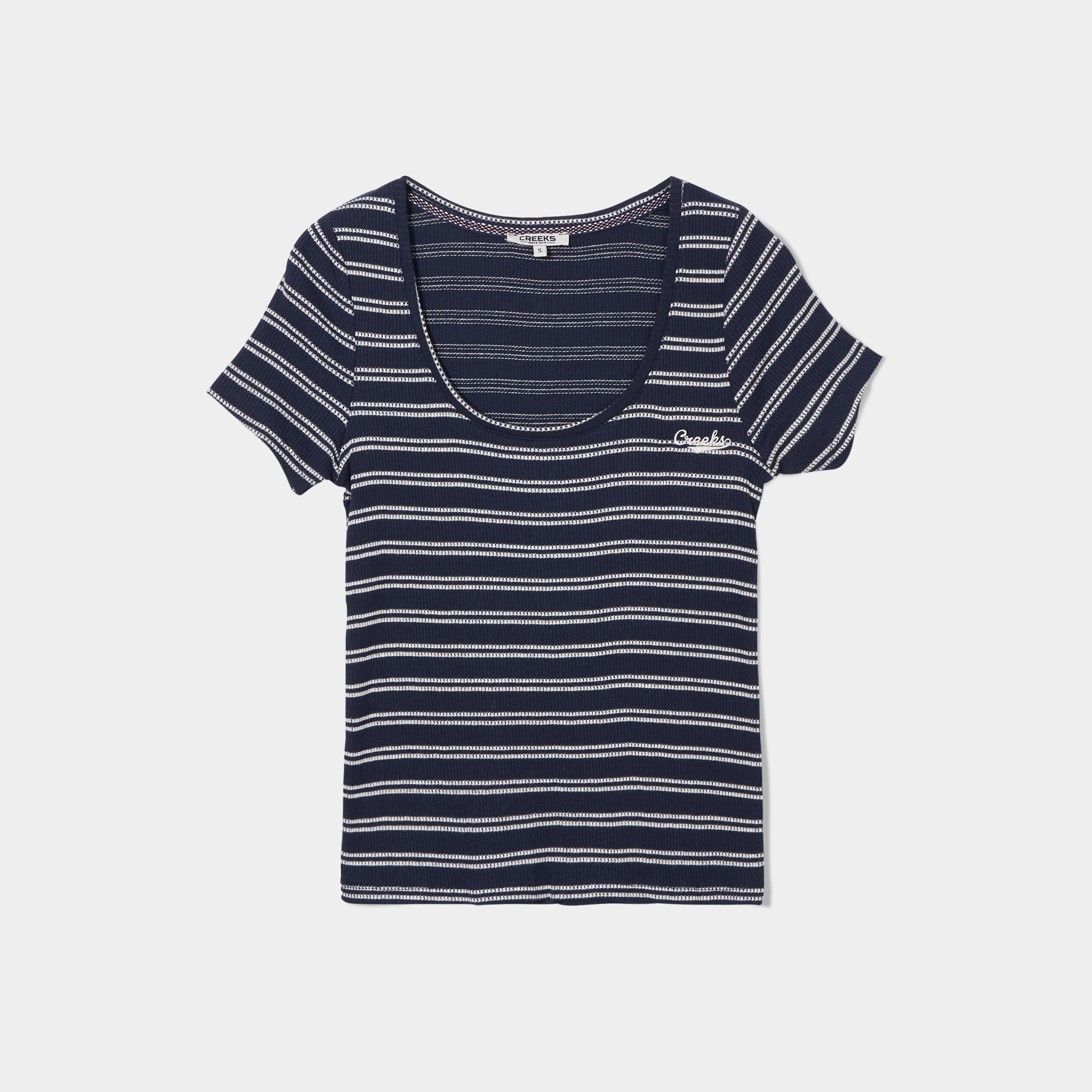 t shirt col rond manches courtes creeks bleu marine femme T-shirt col rond manches courtes Creeks bleu marine femme