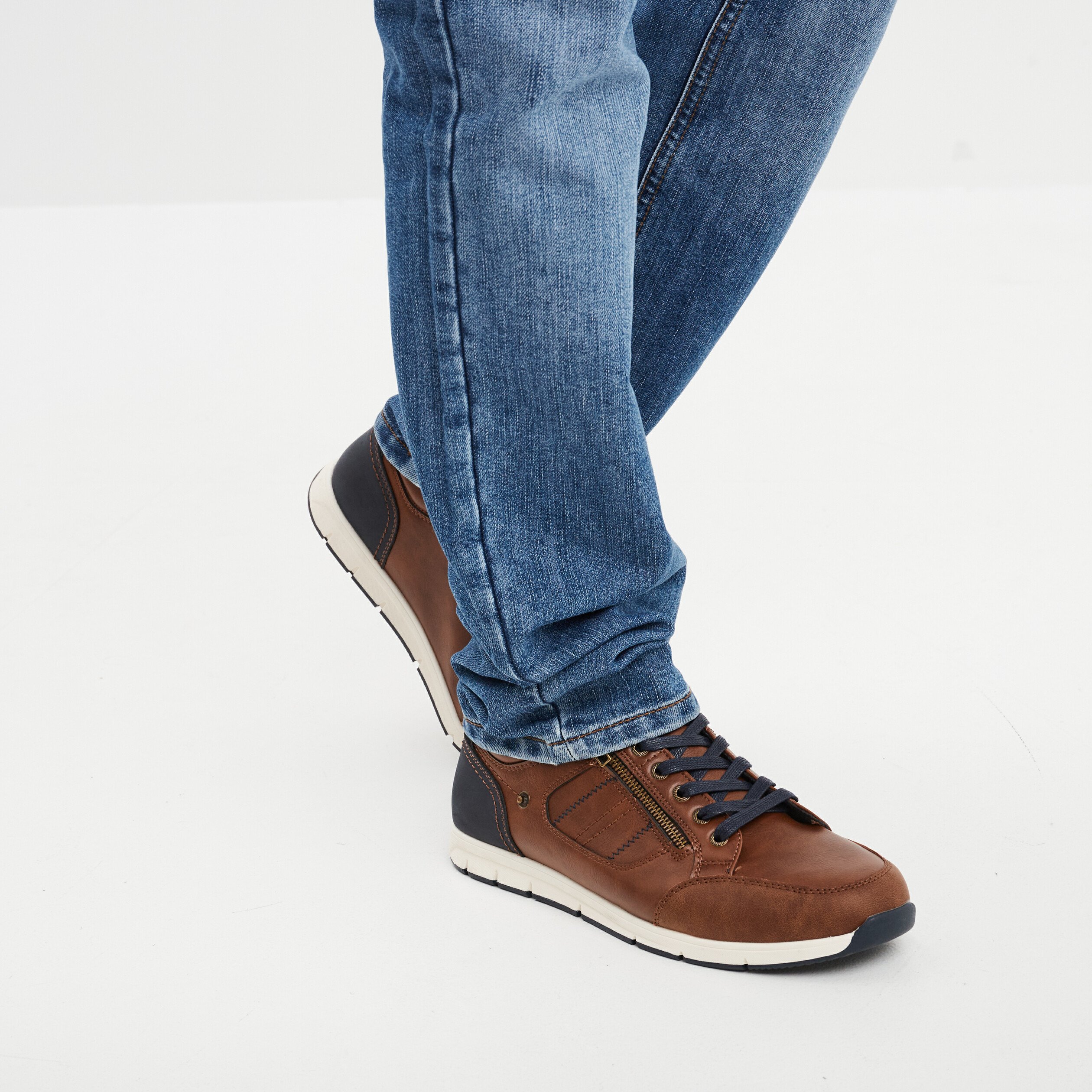 derbies details zippes marron homme Derbies détails zippés marron homme