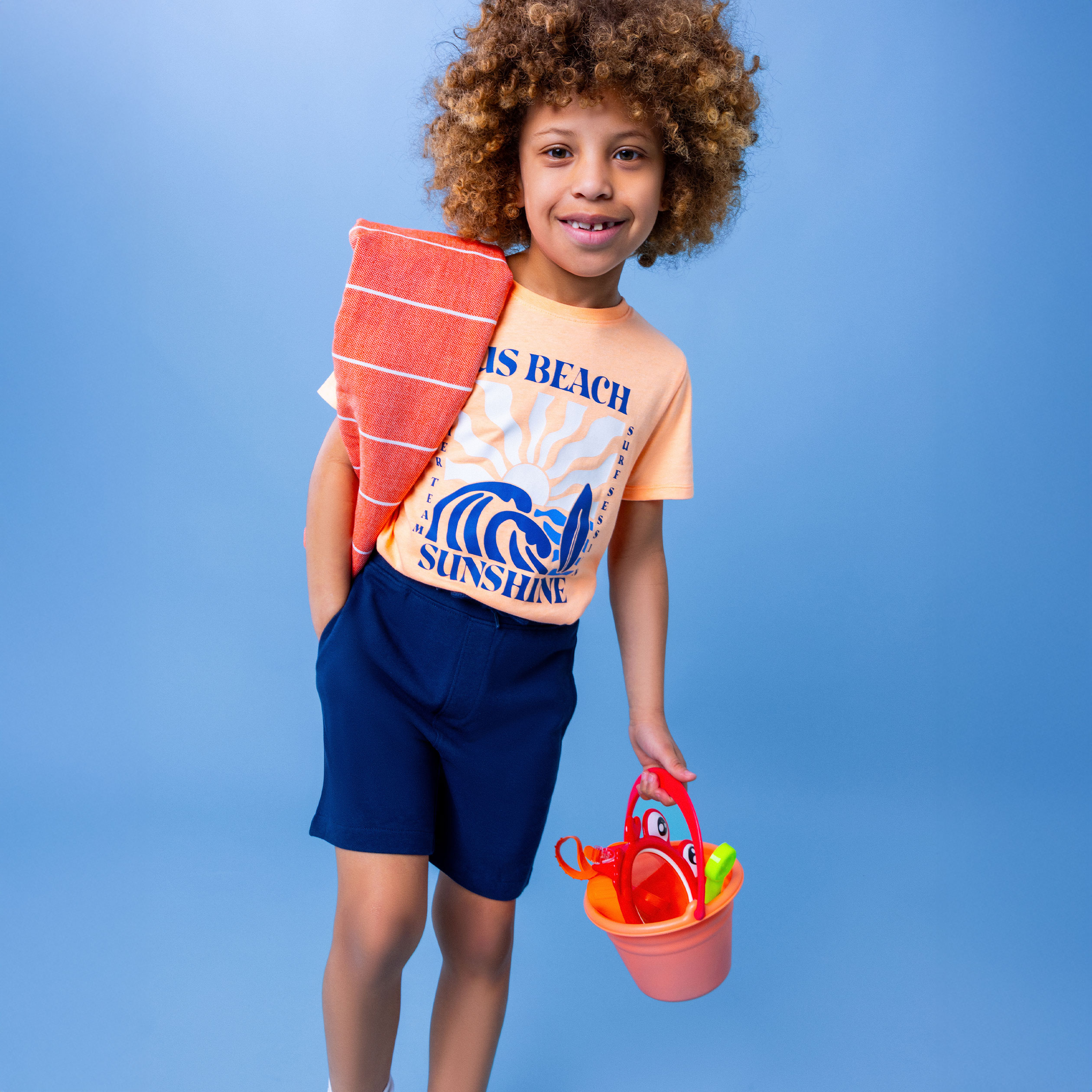 ensemble short et t shirt coton orange fluo garcon Ensemble short et t-shirt coton orange fluo garçon
