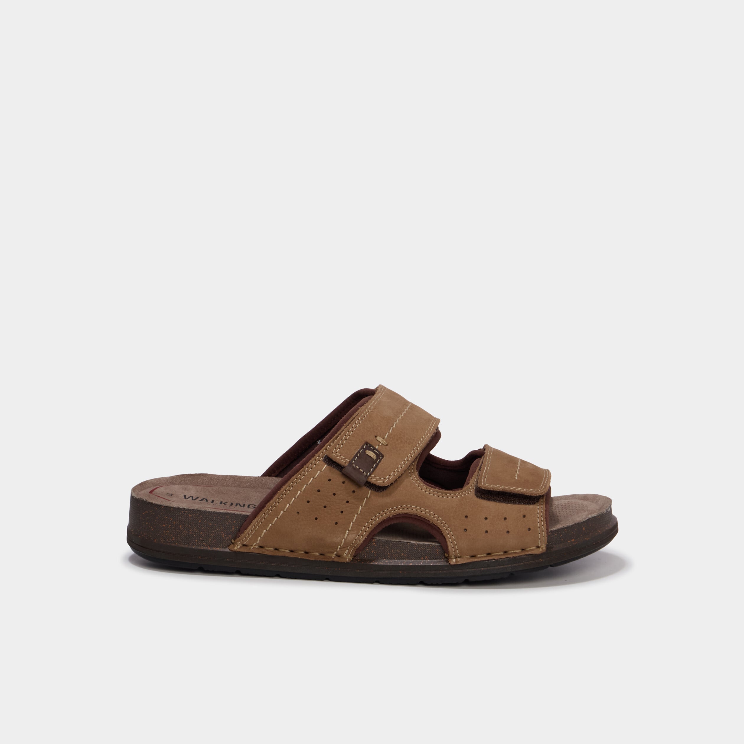 Mules &agrave; scratchs en cuir sable homme