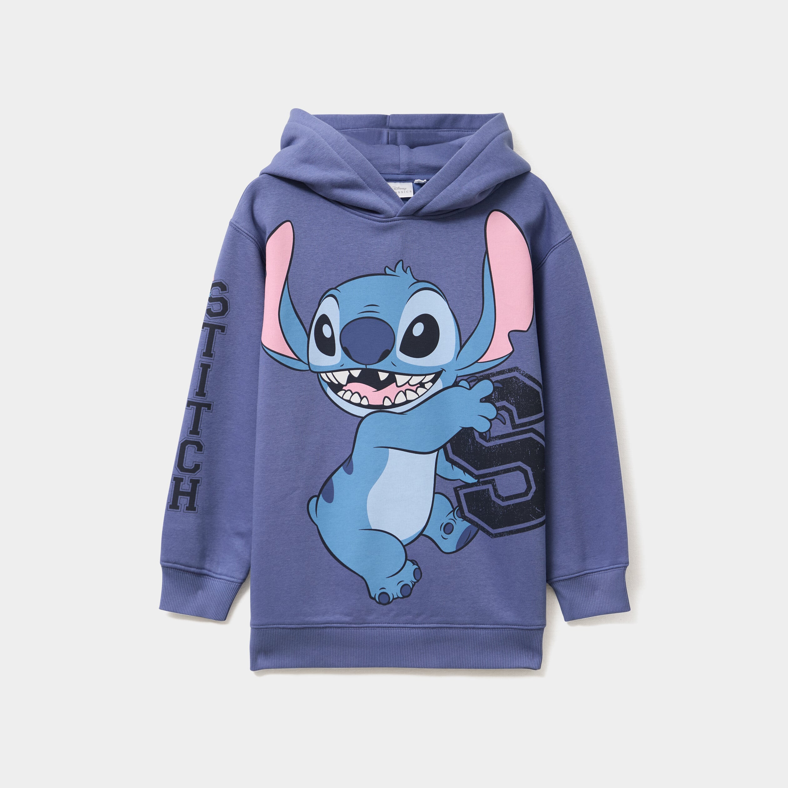 Sweat hoodie &agrave; capuche oversize Stitch bleu fille