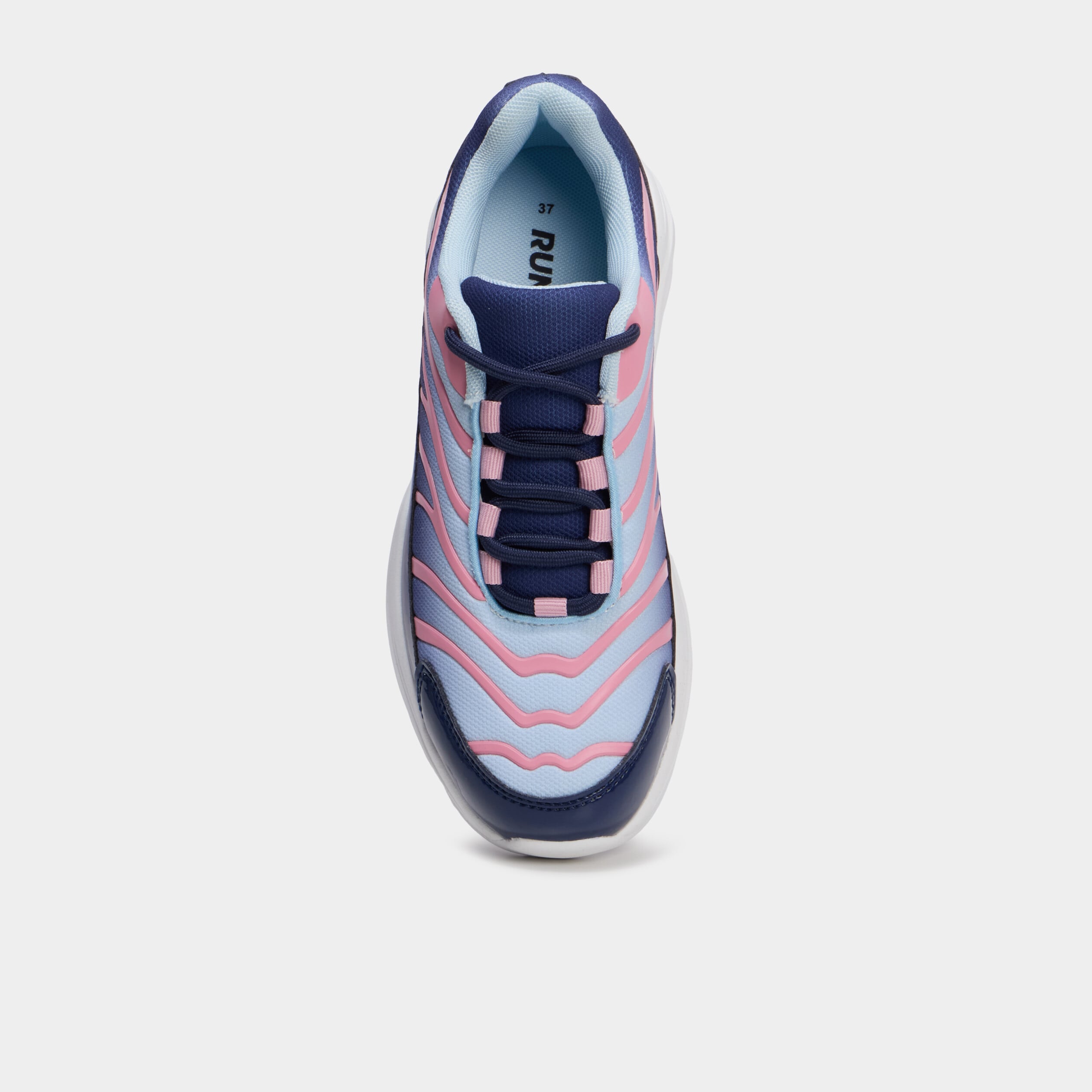 Baskets running &agrave; lacets bleu marine fille