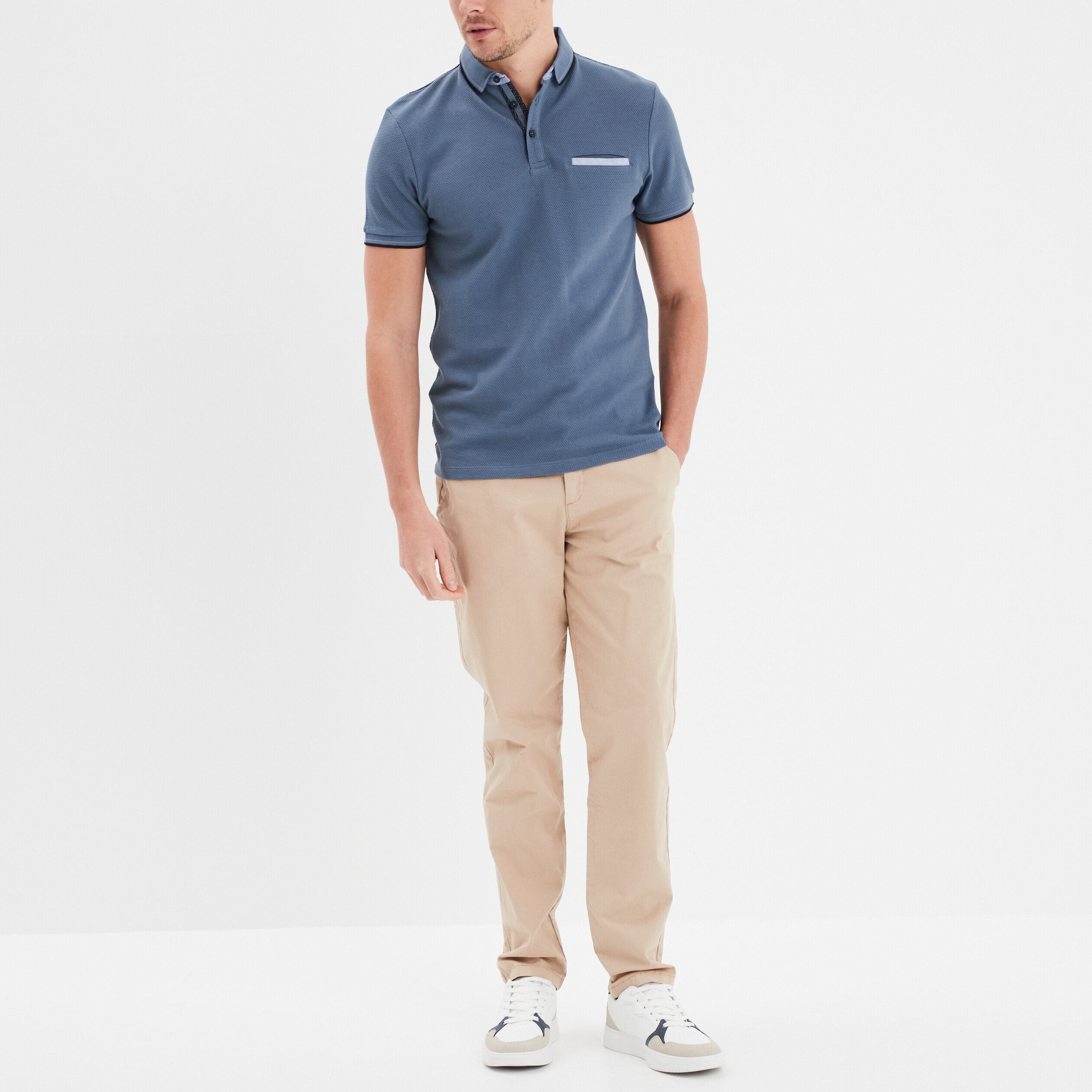 pantalon chino droit stretch sable homme Pantalon chino droit stretch sable homme