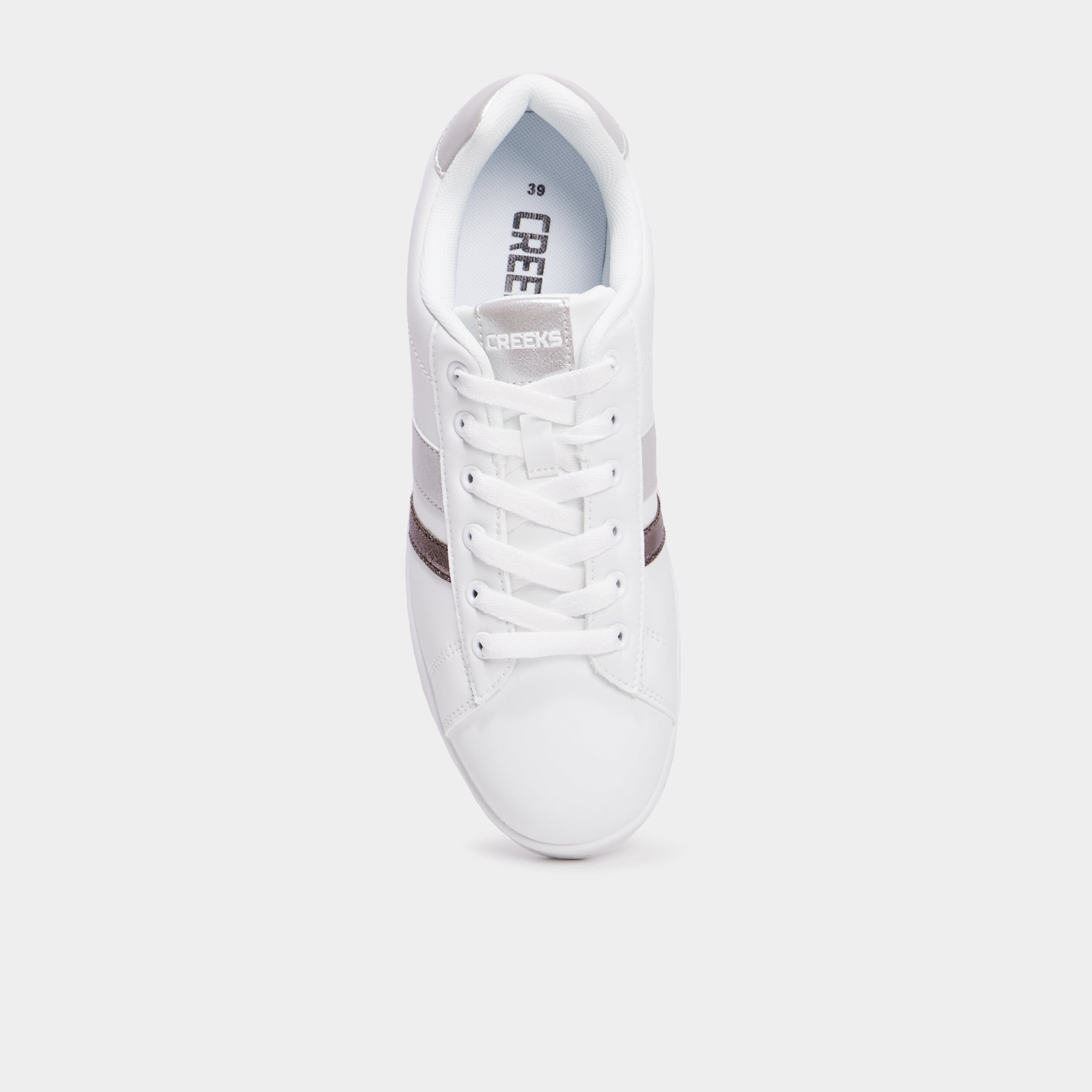 Tennis basses &agrave; lacets Creeks Tahana gris argent femme