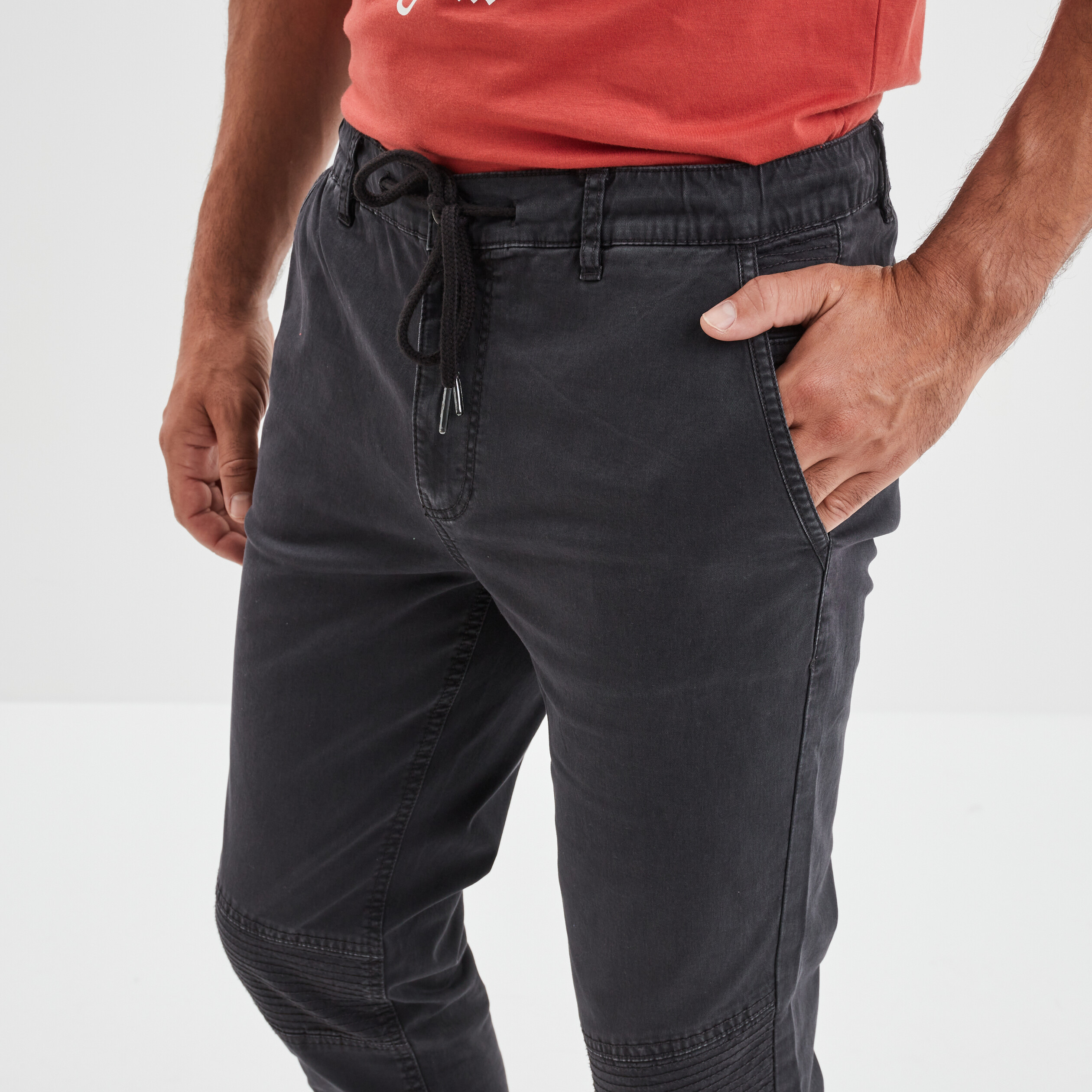 Pantalon slim avec cordon Liberto gris fonce homme
