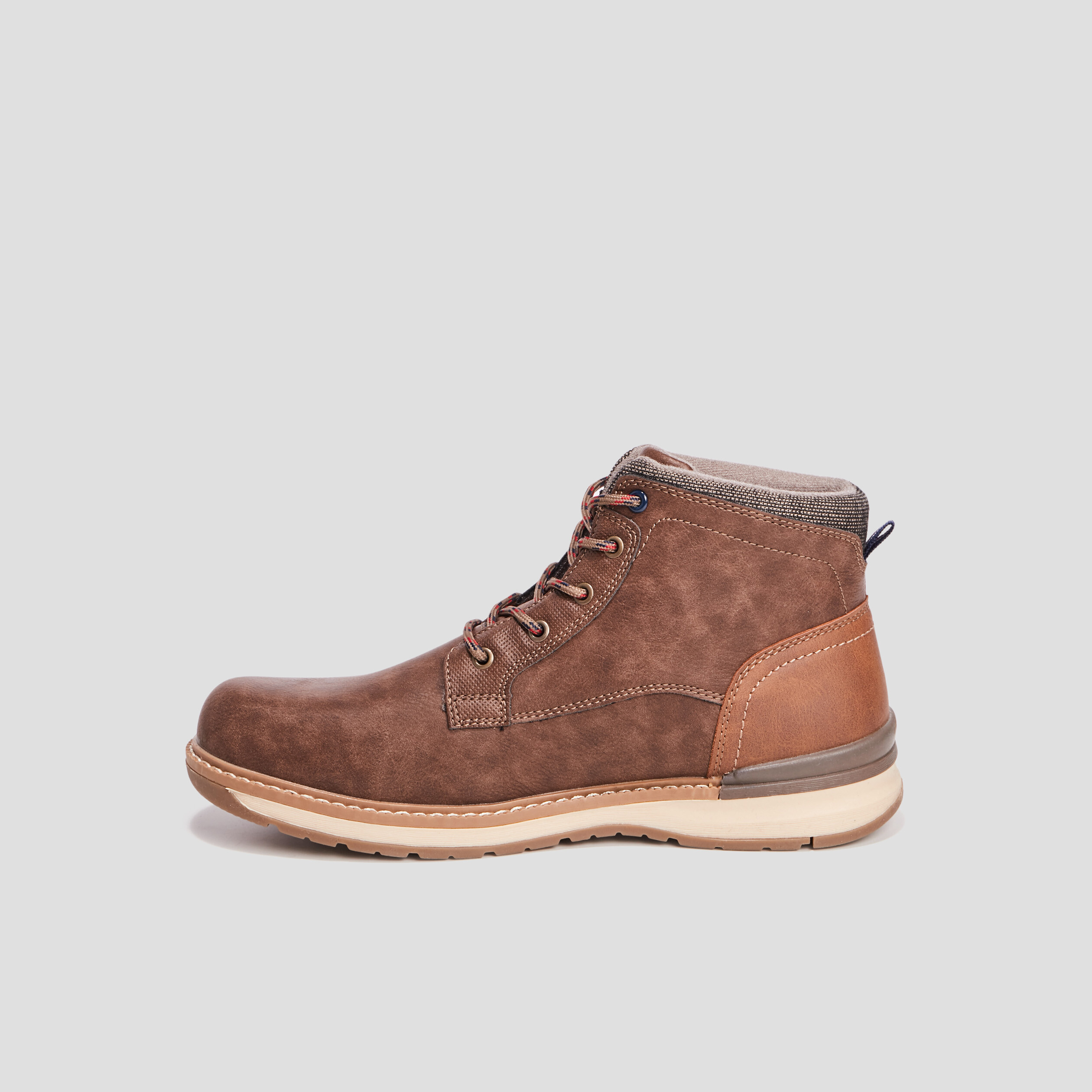 Bottines montantes &agrave; lacets marron homme