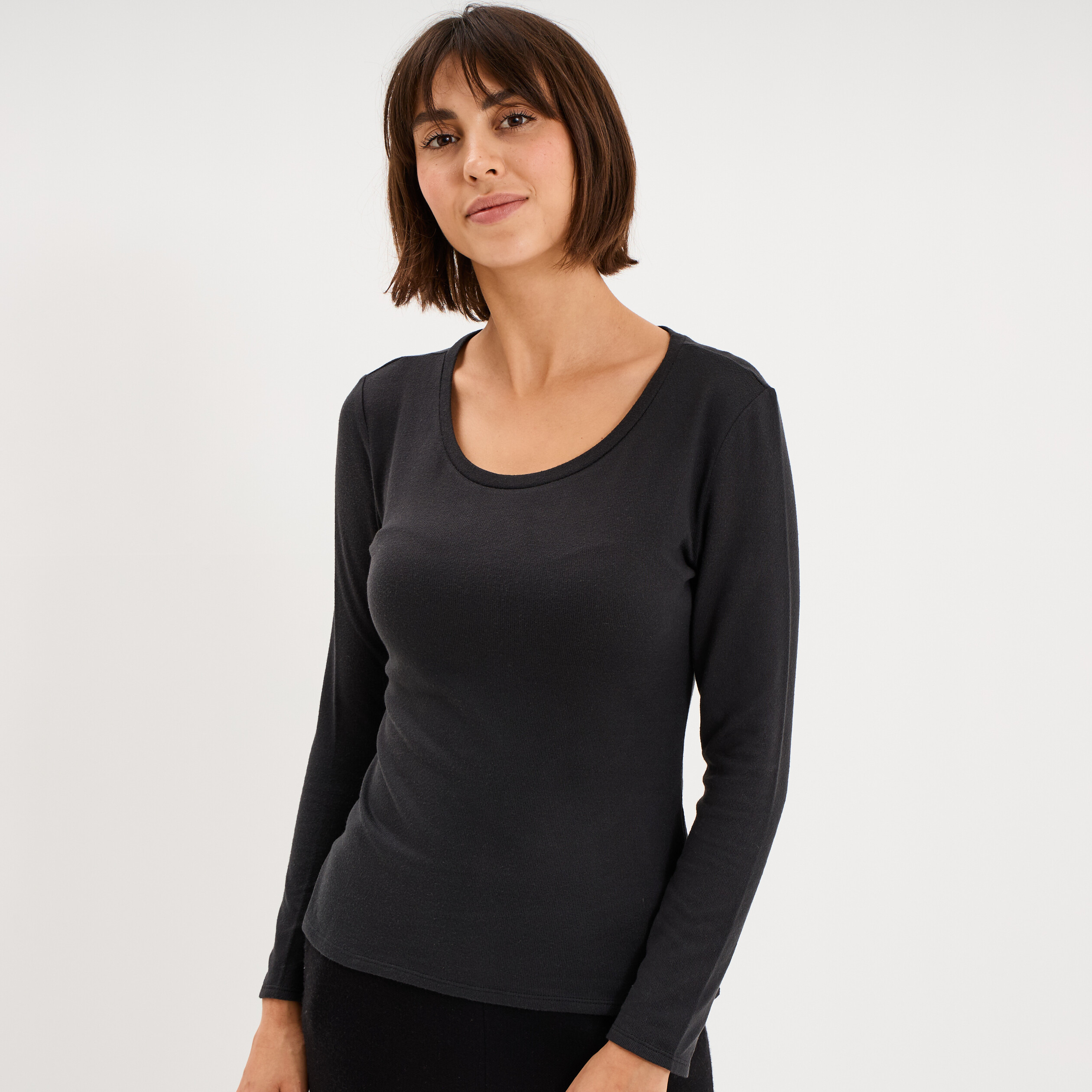 T-shirt thermique manches longues noir femme