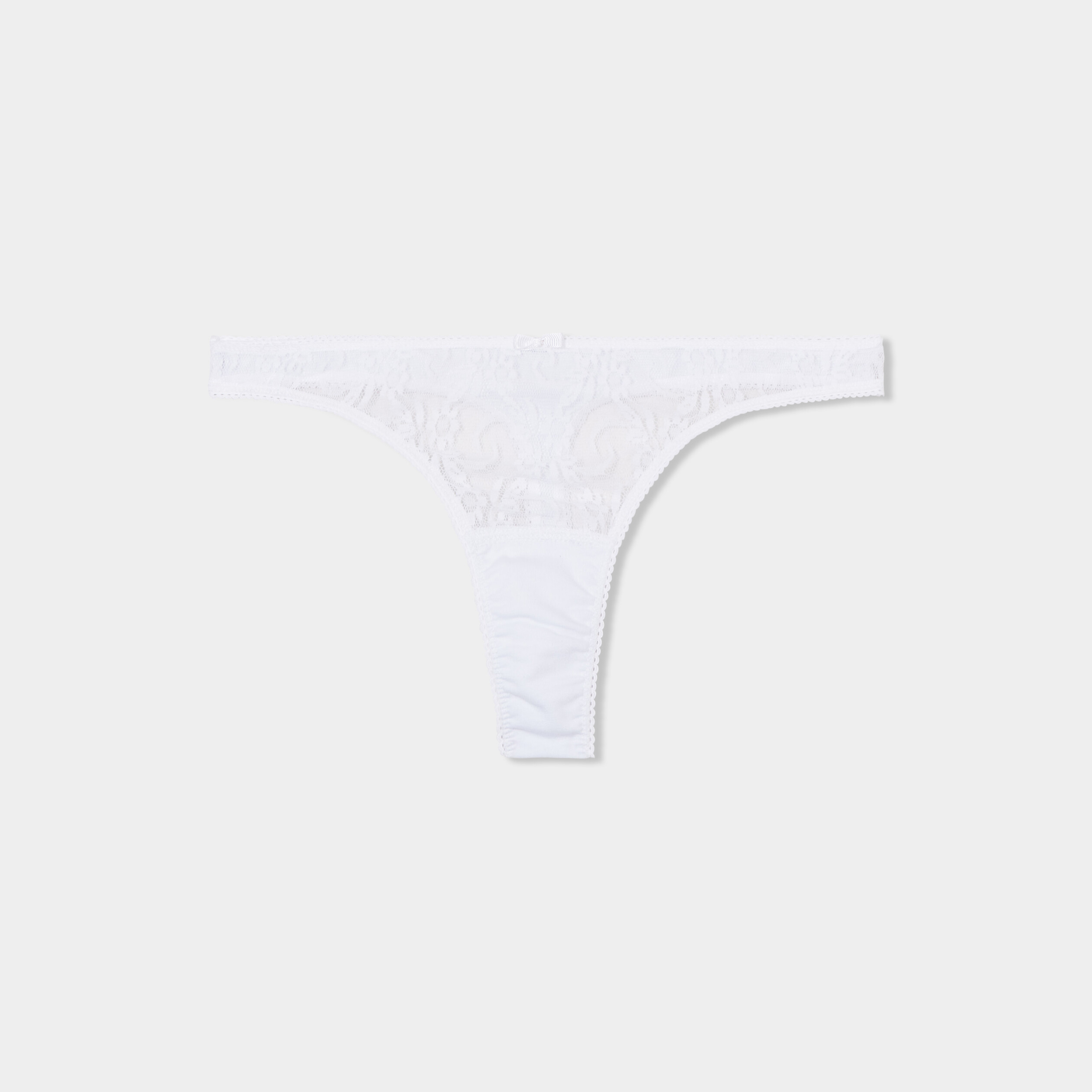 String avec dentelle blanc femme
