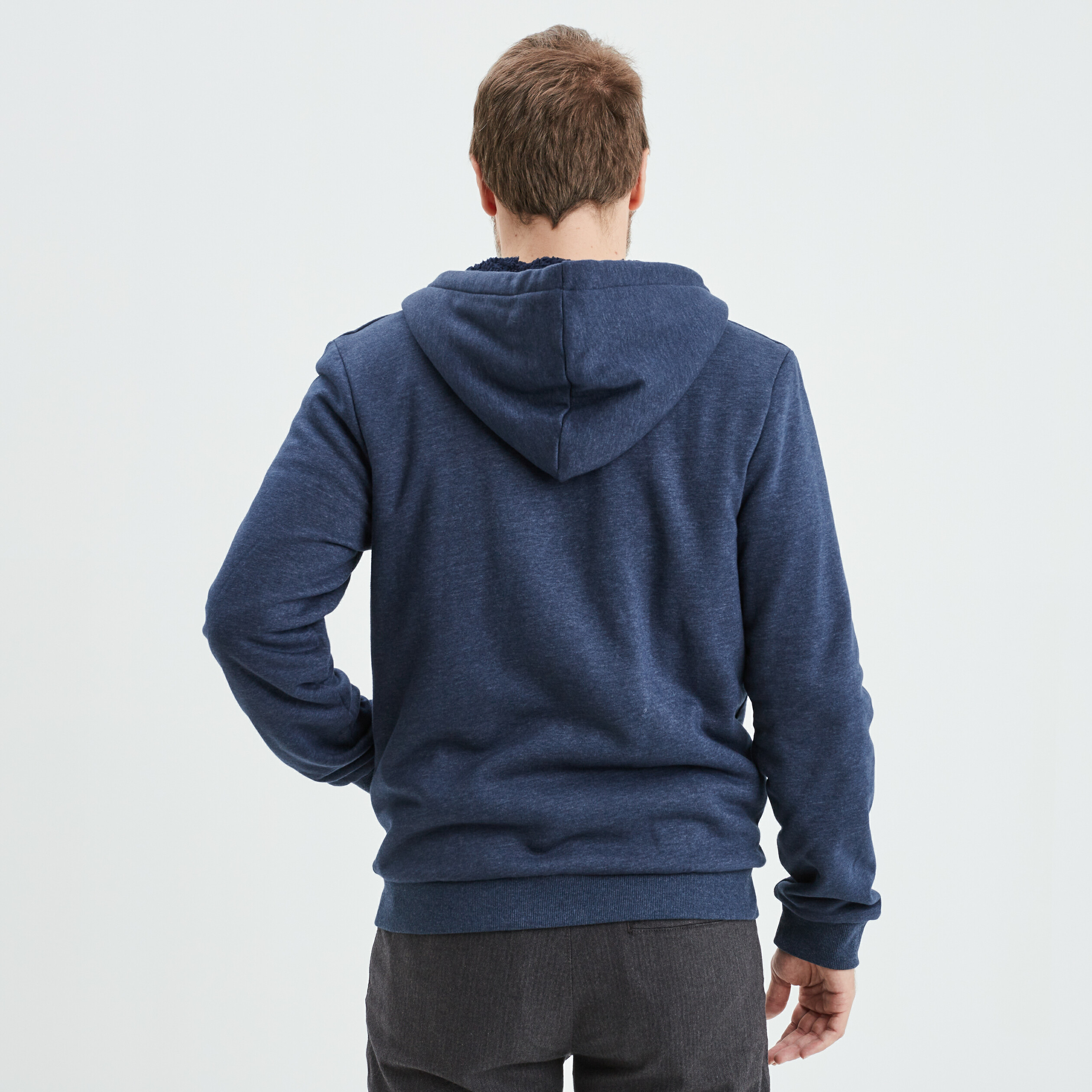 Homme Sweat À Capuche Zippé Doublé De Polaire Couleur Unie Bleu marine Bleu  marine - Cdiscount Prêt-à-Porter