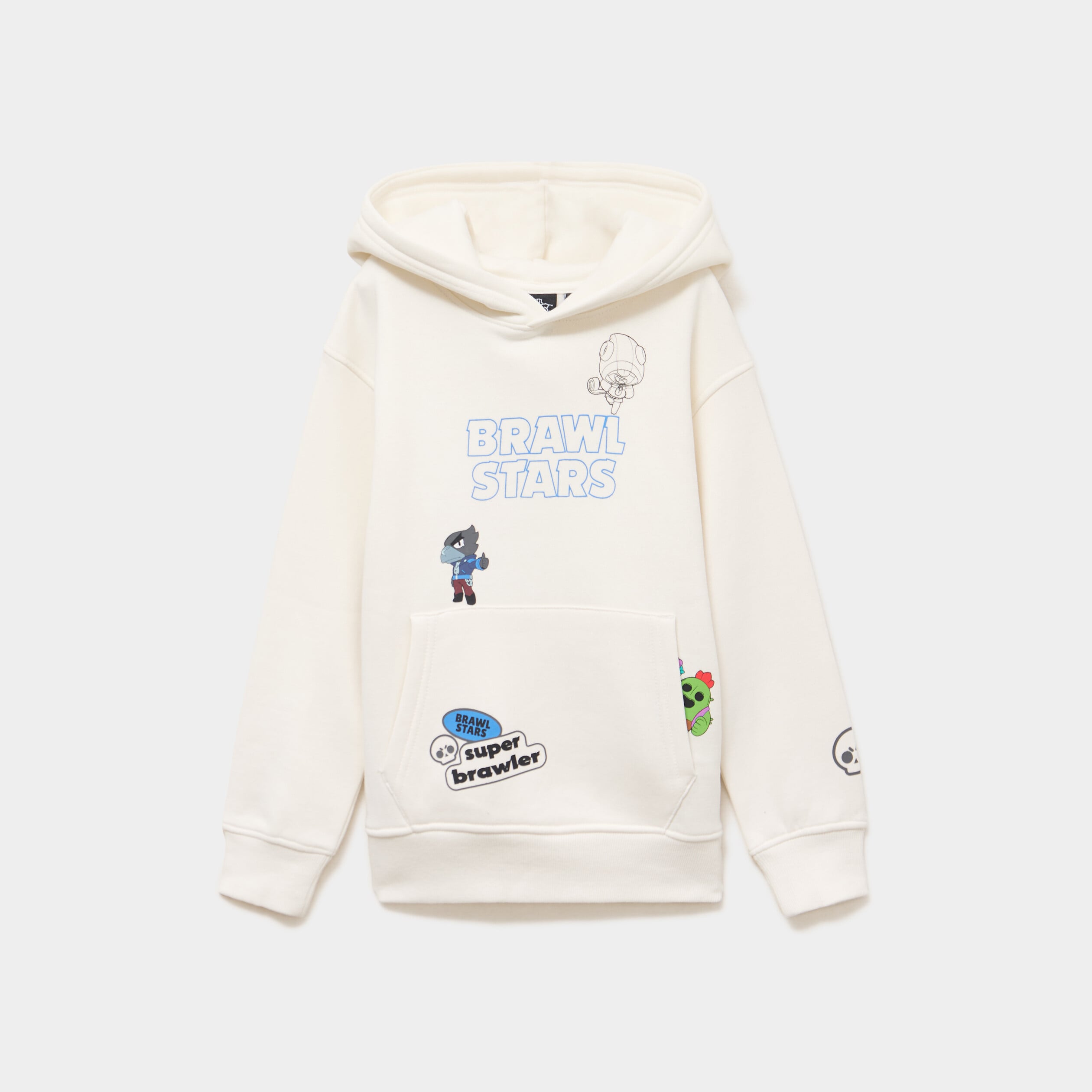 Sweat hoodie 1 poche Brawl Stars blanc gar&ccedil;on