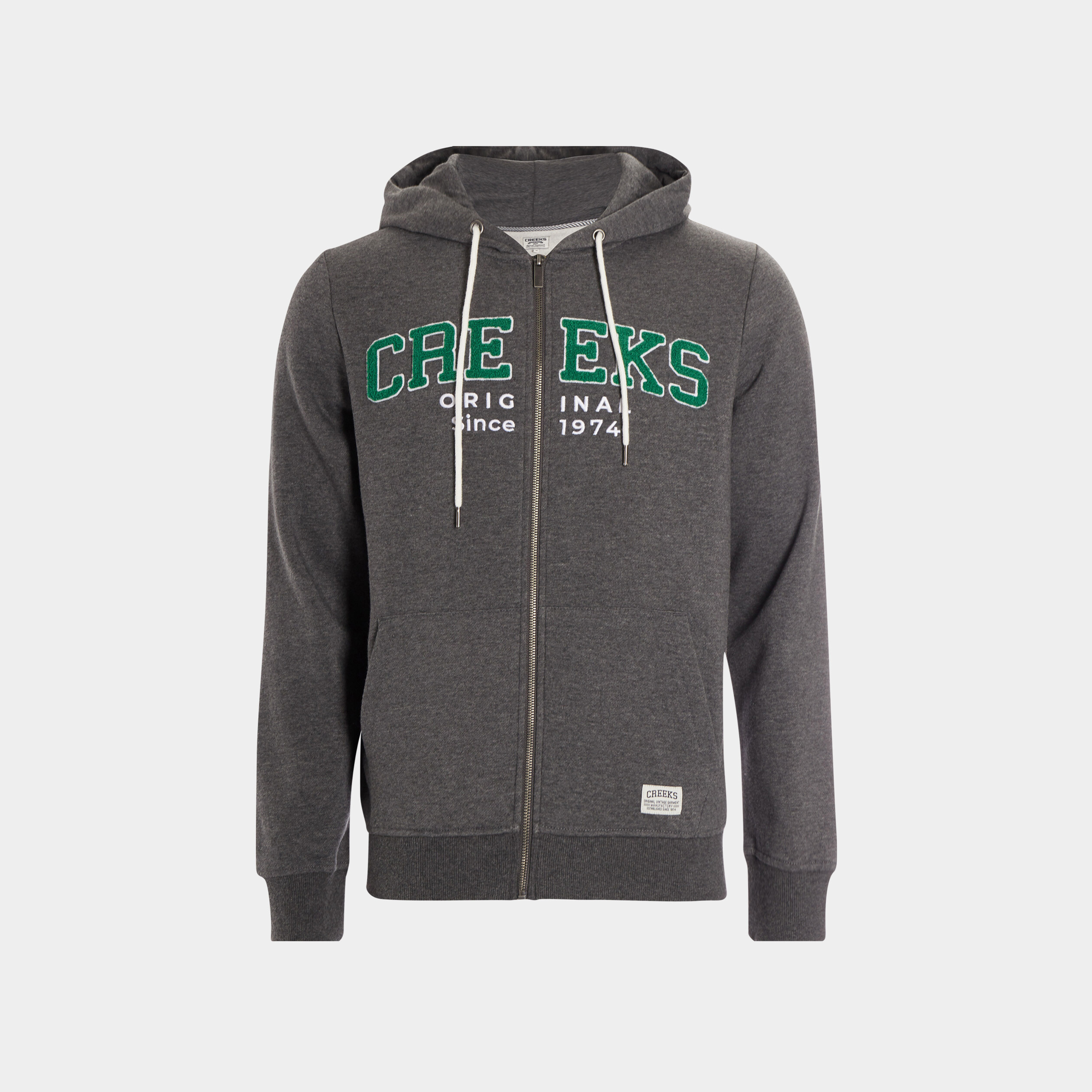 Sweat zippé à capuche Creeks gris foncé homme