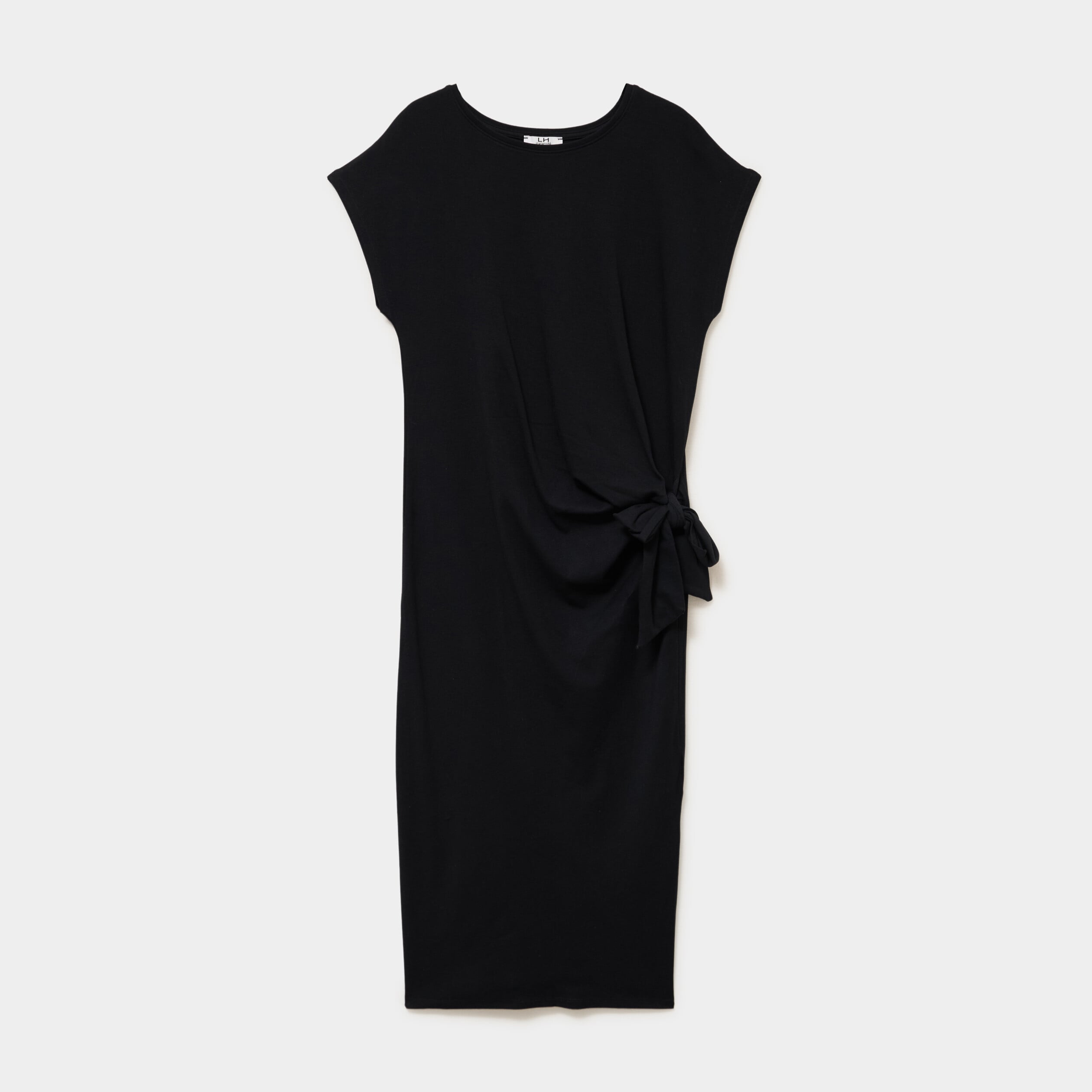 Robe de grossesse longue avec noeud noir femme maternit&eacute;