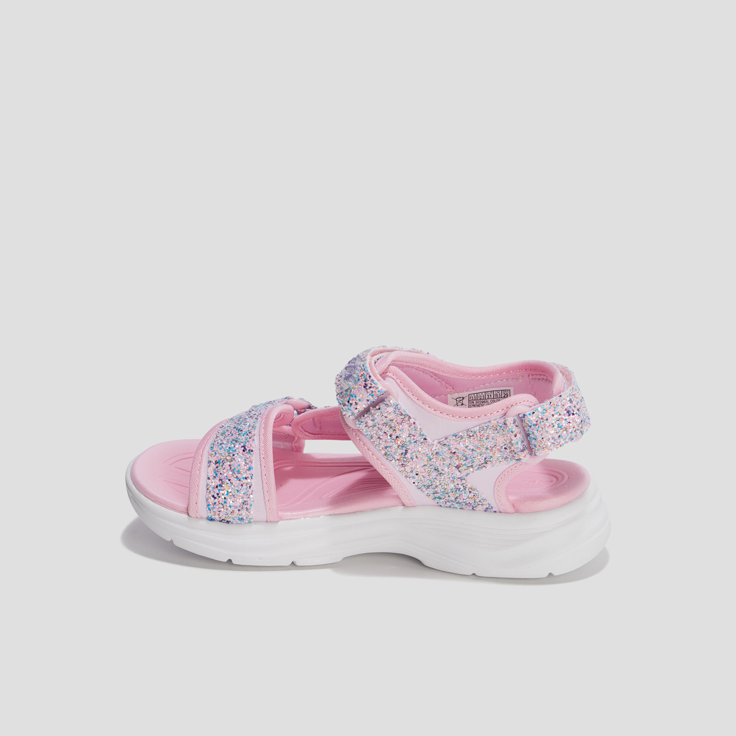 sandales a scratchs lumineuses skechers rose clair fille Sandales à scratchs lumineuses Skechers rose clair fille