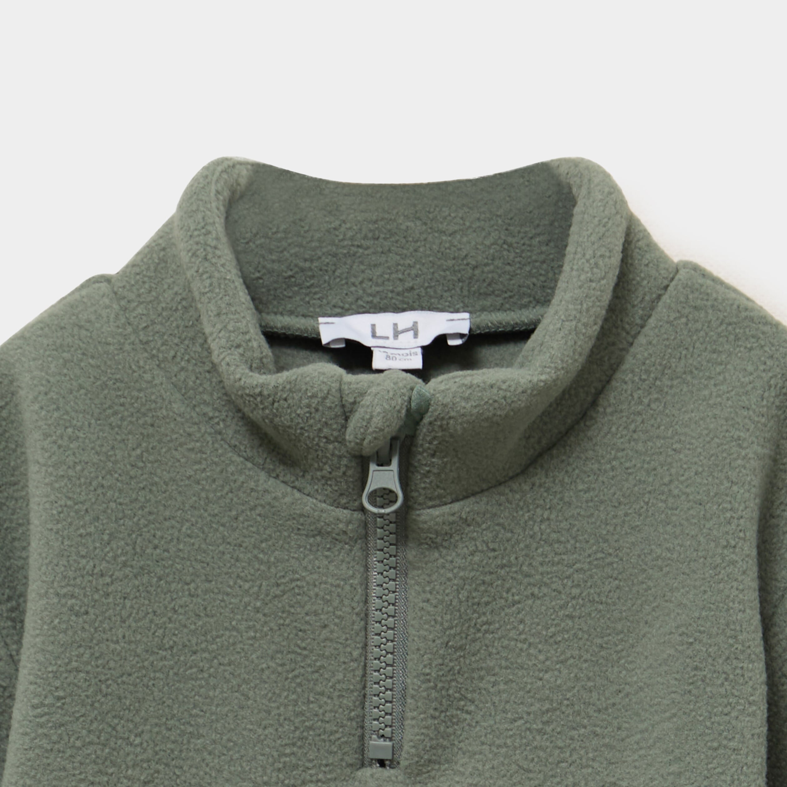 Ensemble effet polaire sweat et pantalon vert kaki b&eacute;b&eacute; gar&ccedil;on