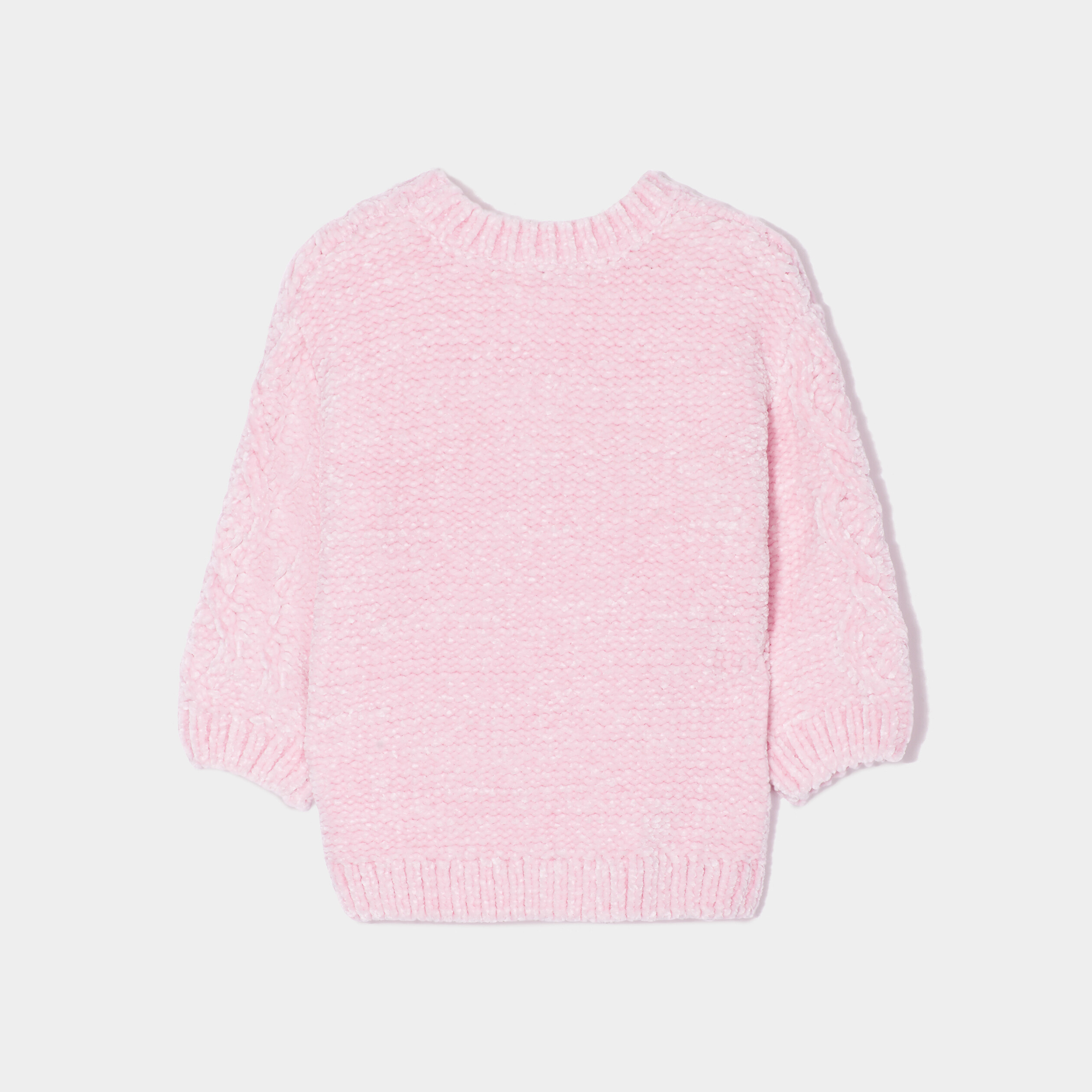 Pull col rond à torsades Creeks violet bébé fille