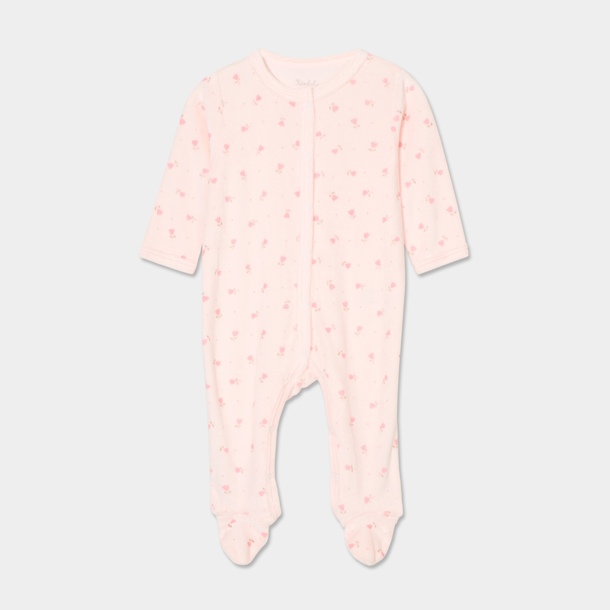 dors bien boutonne avec manches longues rose clair bebef Dors-bien boutonné avec manches longues rose clair bébé fille