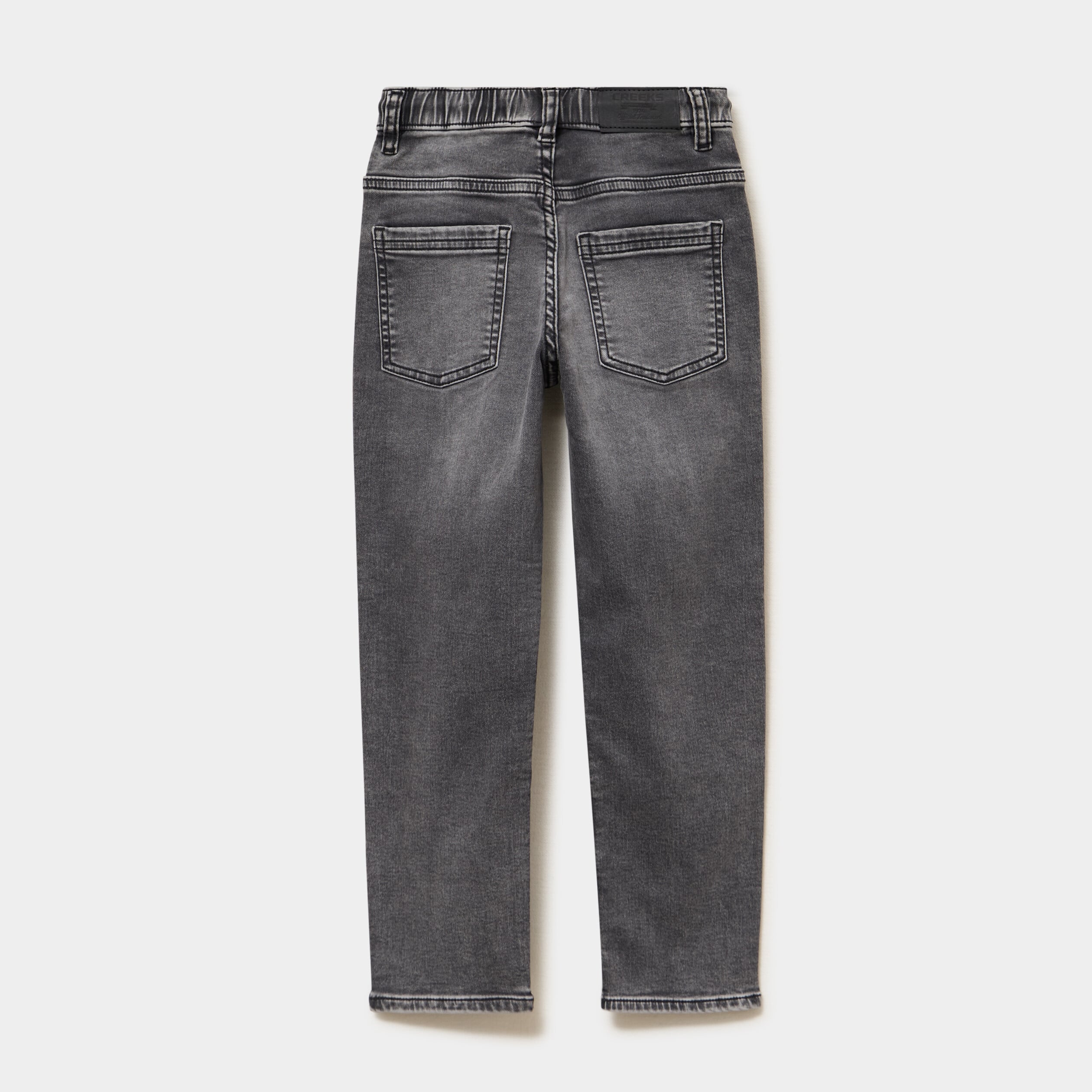Jeans jogger droit taille &eacute;lastiqu&eacute;e denim gris gar&ccedil;on