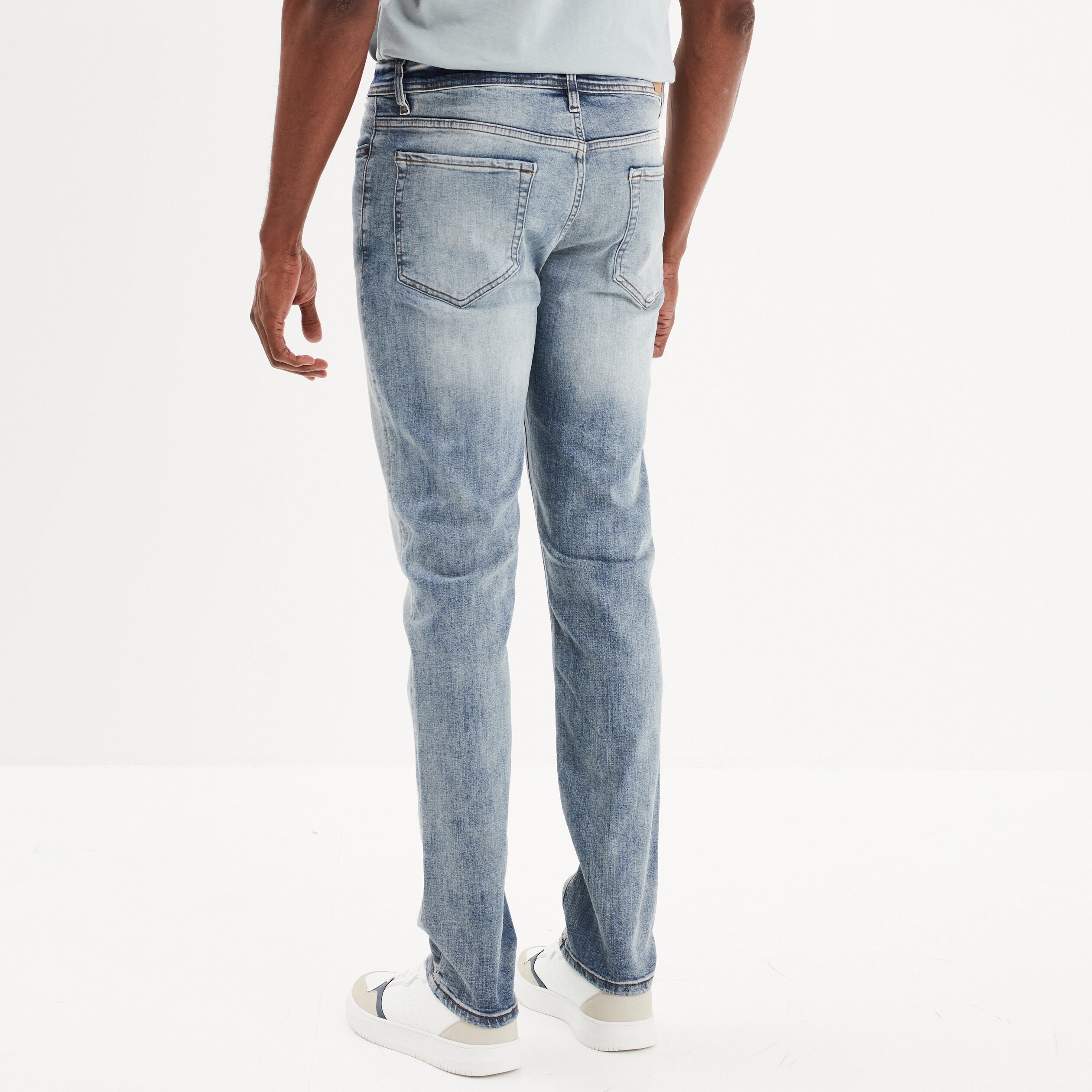 Jeans straight 5 poches Liberto denim bleach homme