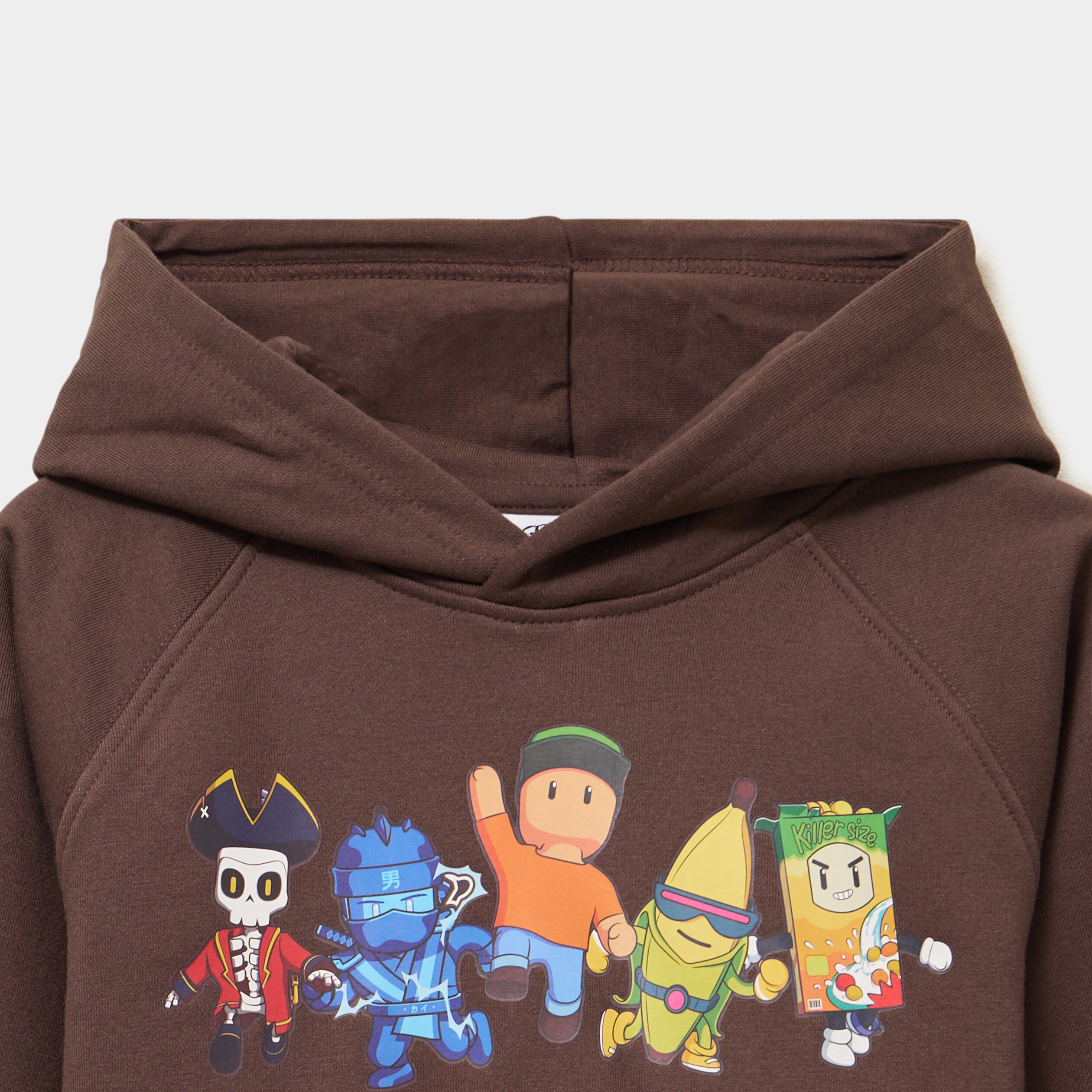 Sweat hoodie 1 poche Stumble Guys marron fonc&eacute; gar&ccedil;on