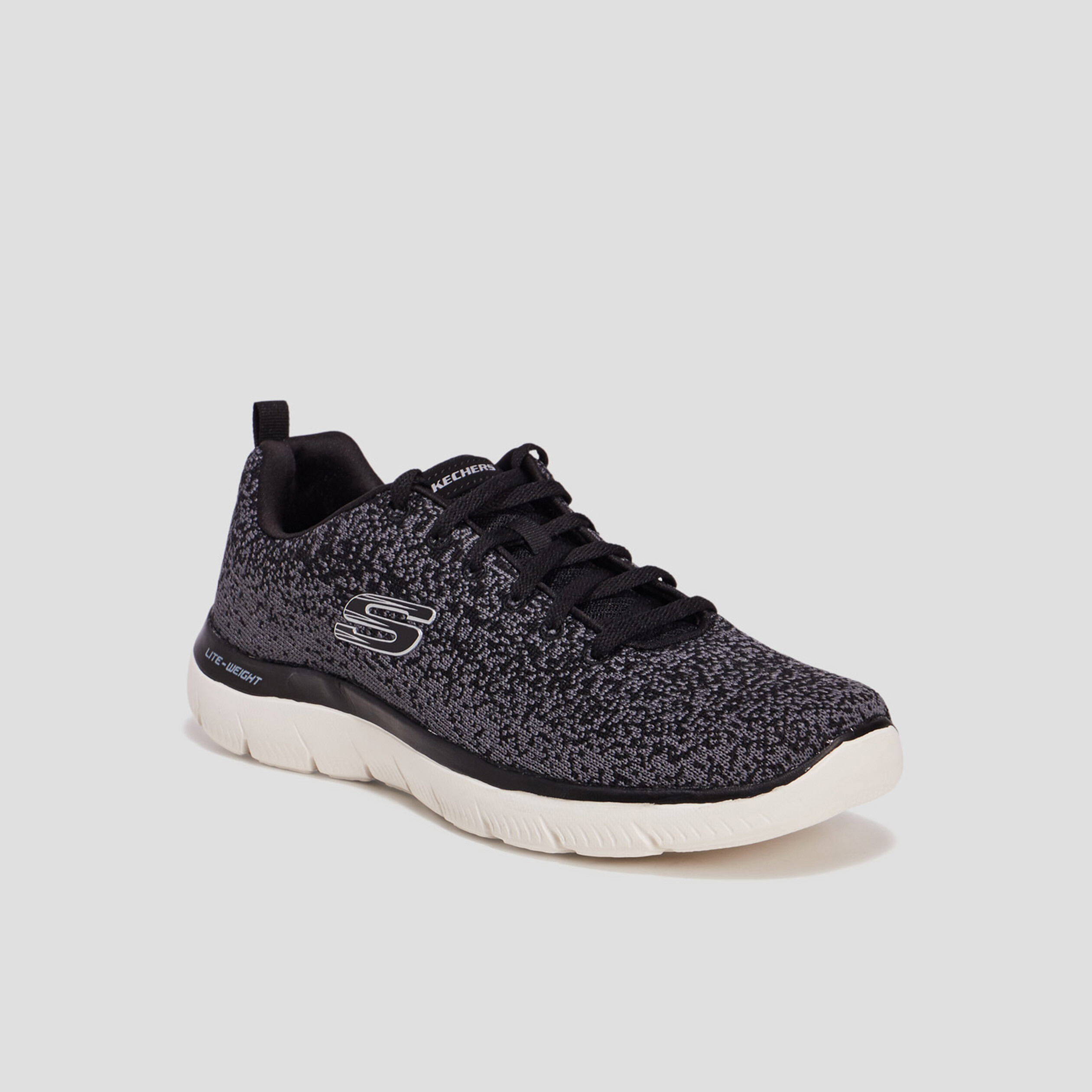 runnings a lacets skechers warrick gris fonce homme Runnings à lacets Skechers Warrick gris foncé homme