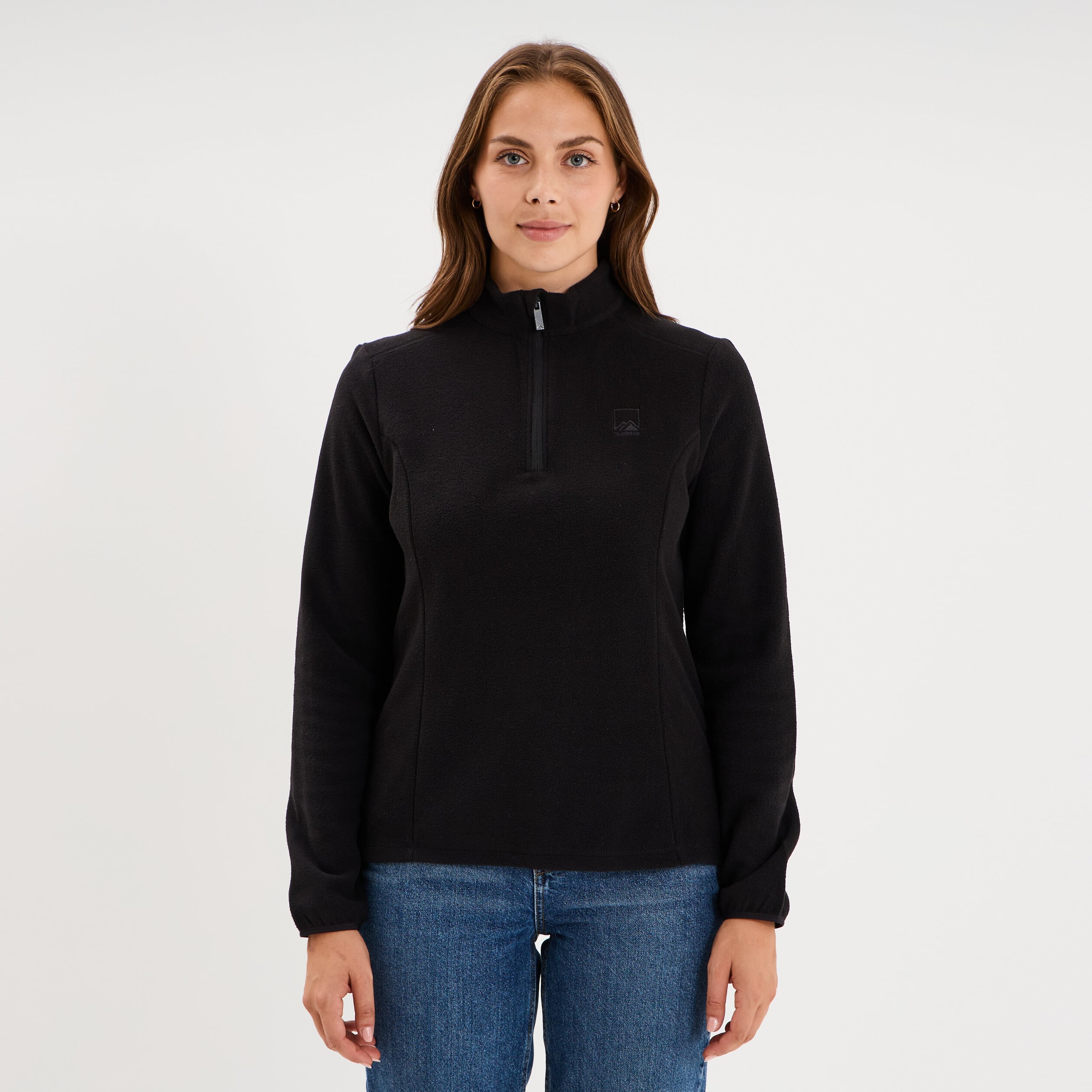 Sweat polaire col camionneur noir femme