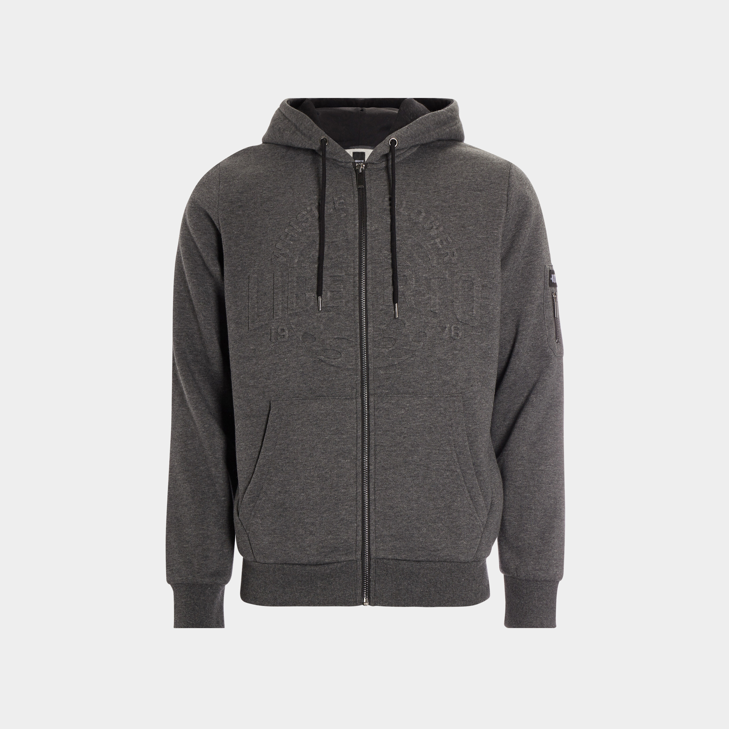 Sweat zippé à capuche Liberto gris foncé homme
