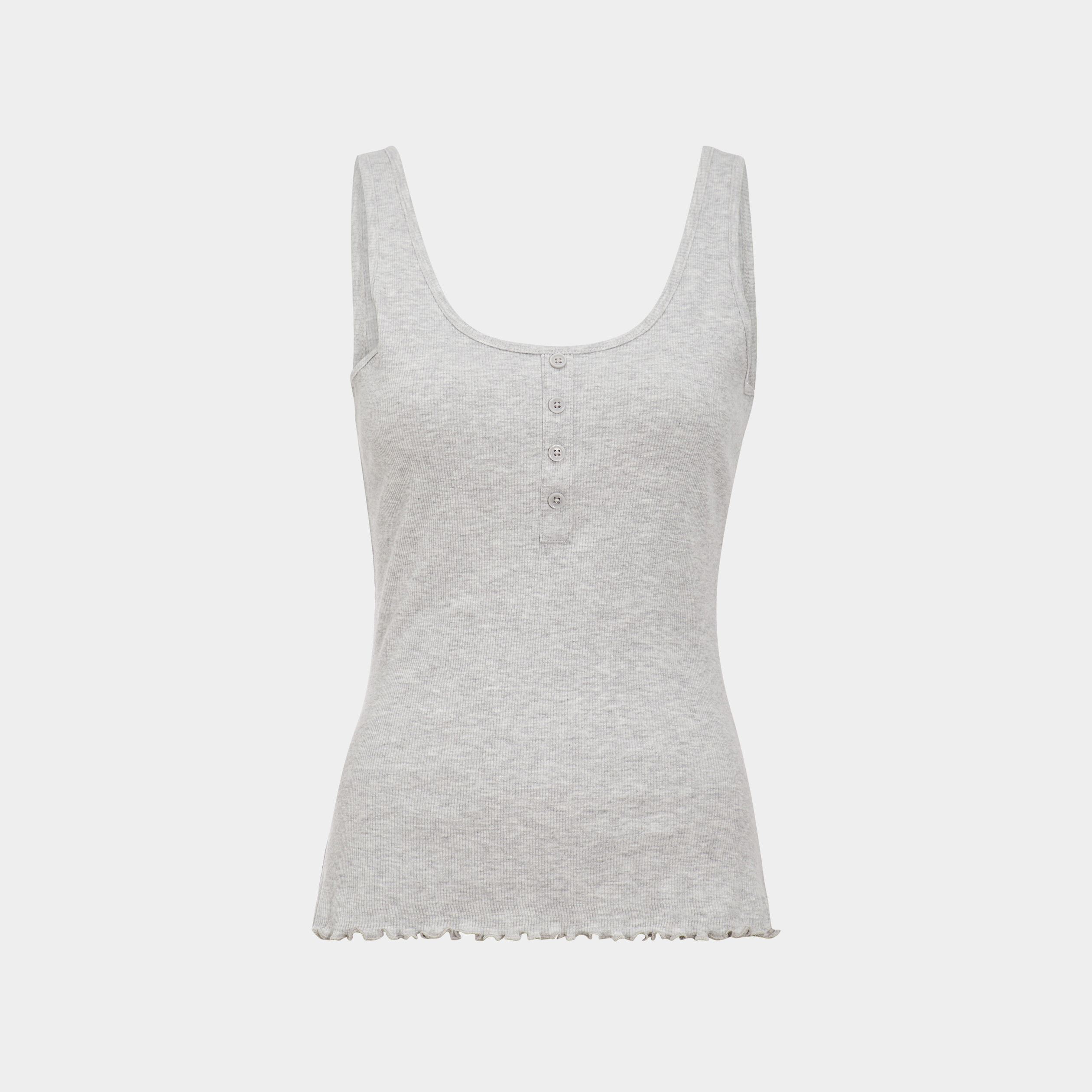 Haut de pyjama d&eacute;bardeur effet c&ocirc;tel&eacute; gris femme