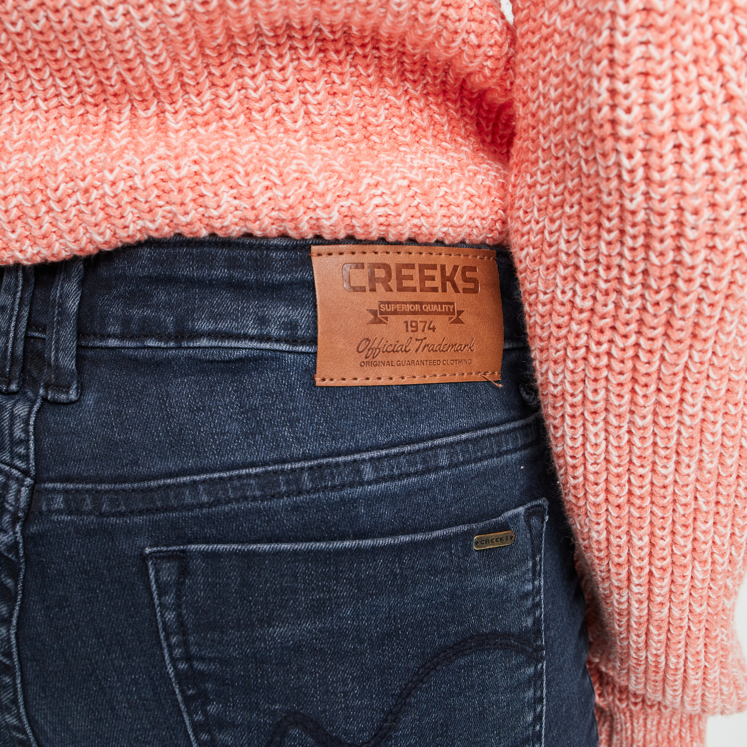 jeans standard coupe regular creeks denim blue black femme Jeans standard coupe regular Creeks denim blue black femme