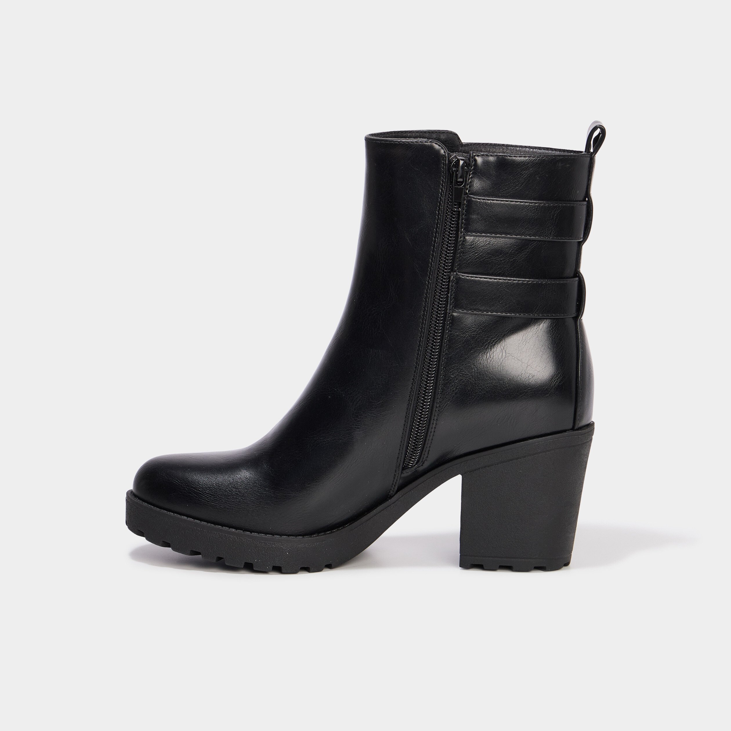 boots a talons et boucles noir femme Boots à talons et boucles noir femme