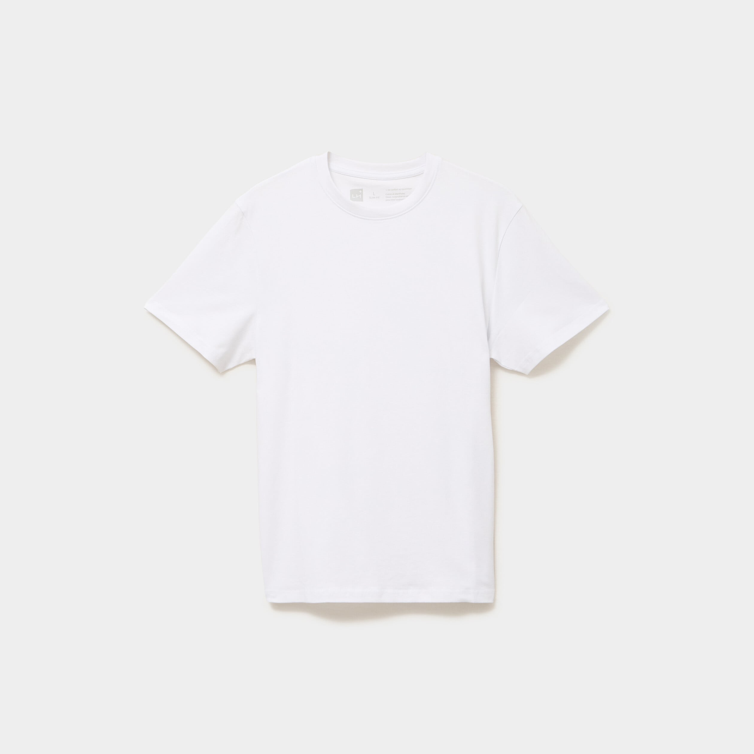 T-shirt slim stretch manches courtes blanc homme